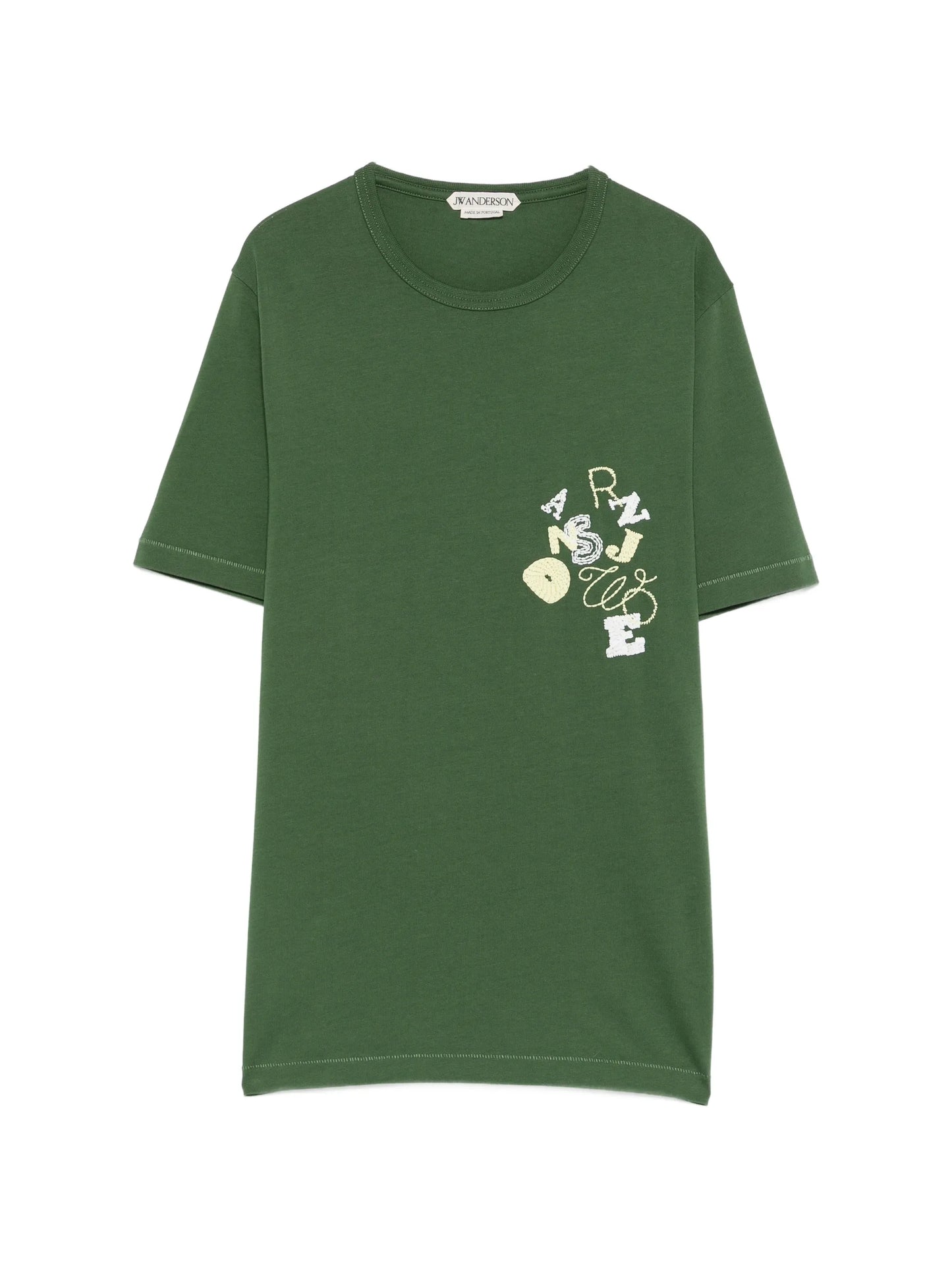 embroidered scattered-letter T-shirt