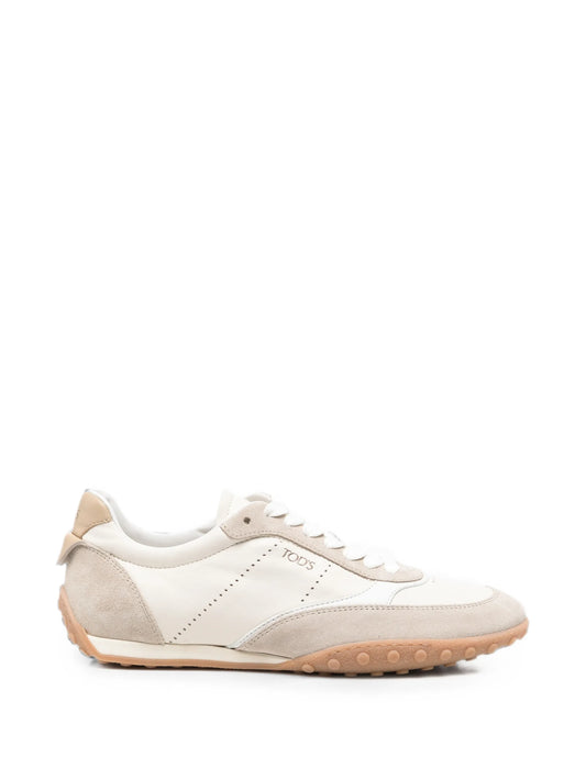 suede-panelled sneakers