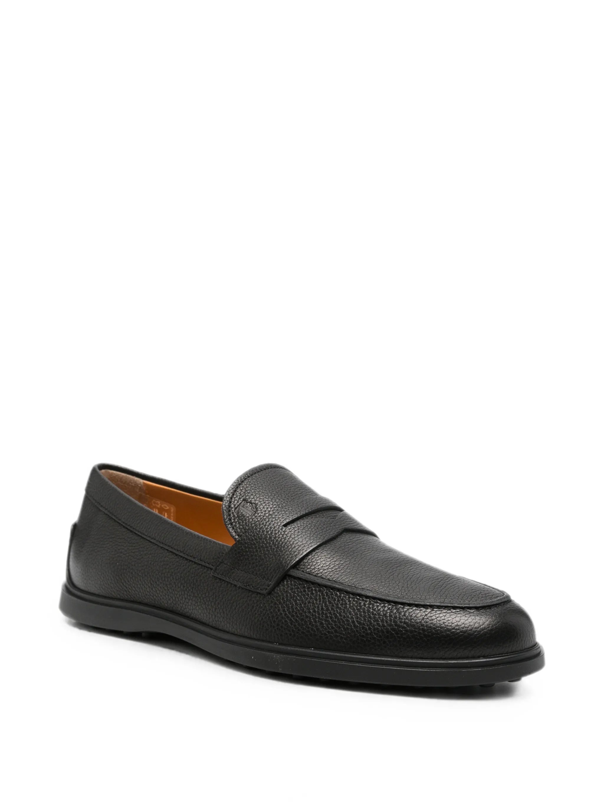 pebbled-texture leather loafers