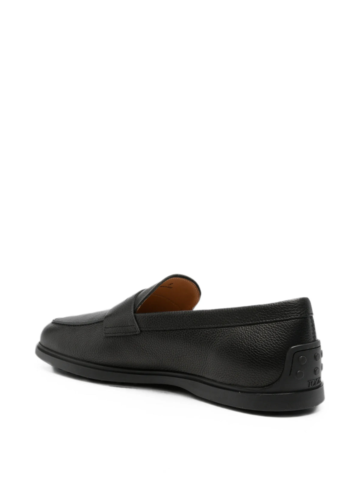 pebbled-texture leather loafers