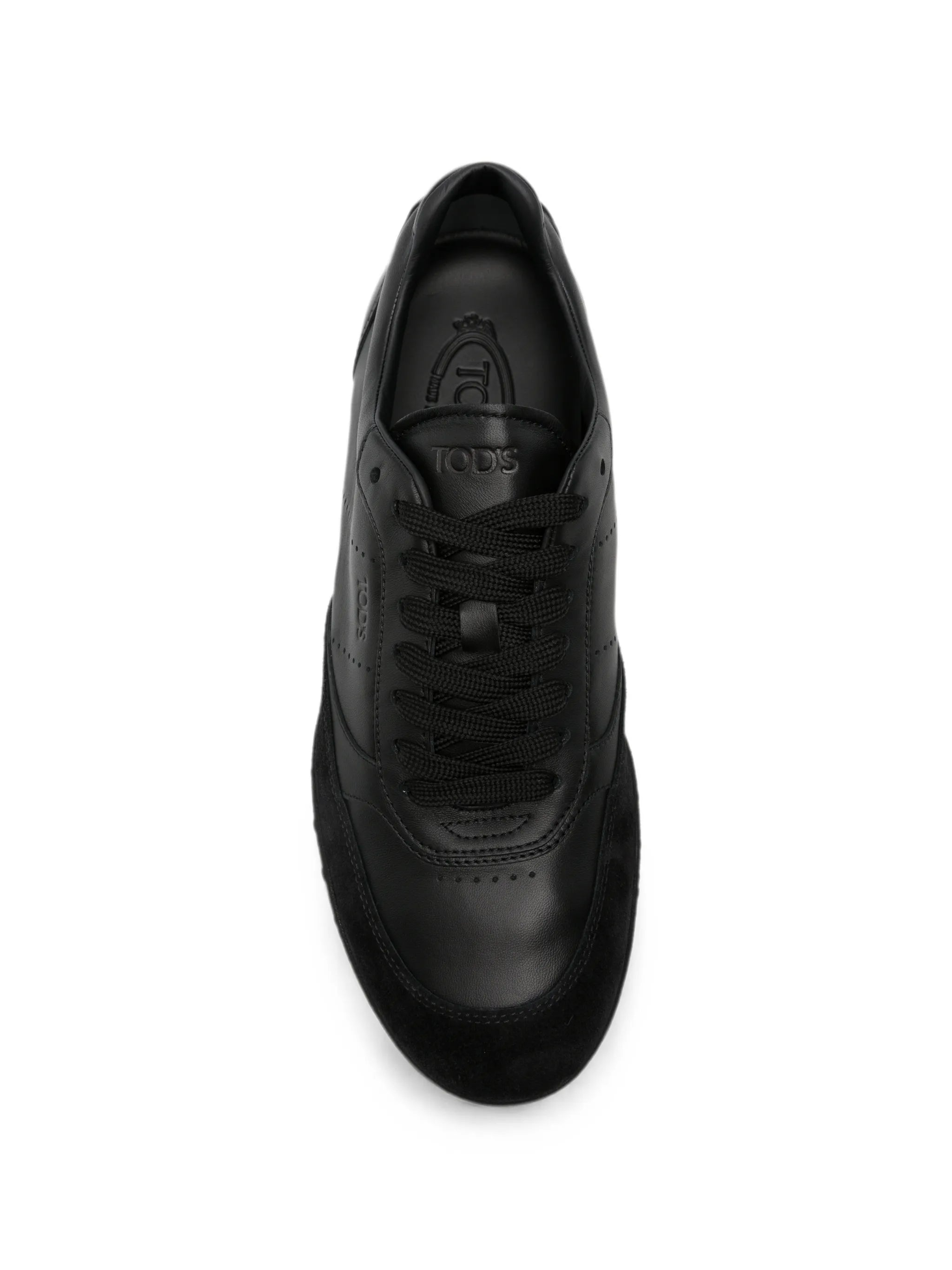 logo-debossed panelled sneakers