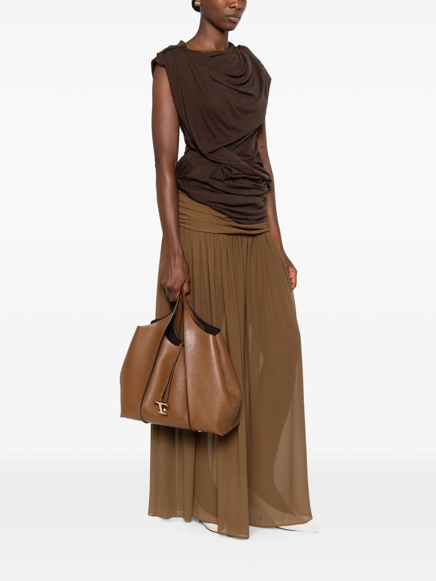 medium T Timeless leather tote bag