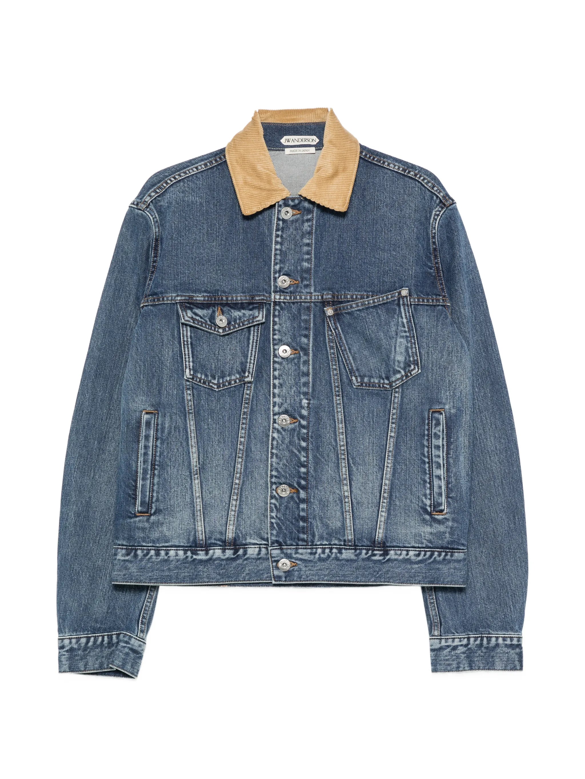 corduroy-collar denim jacket