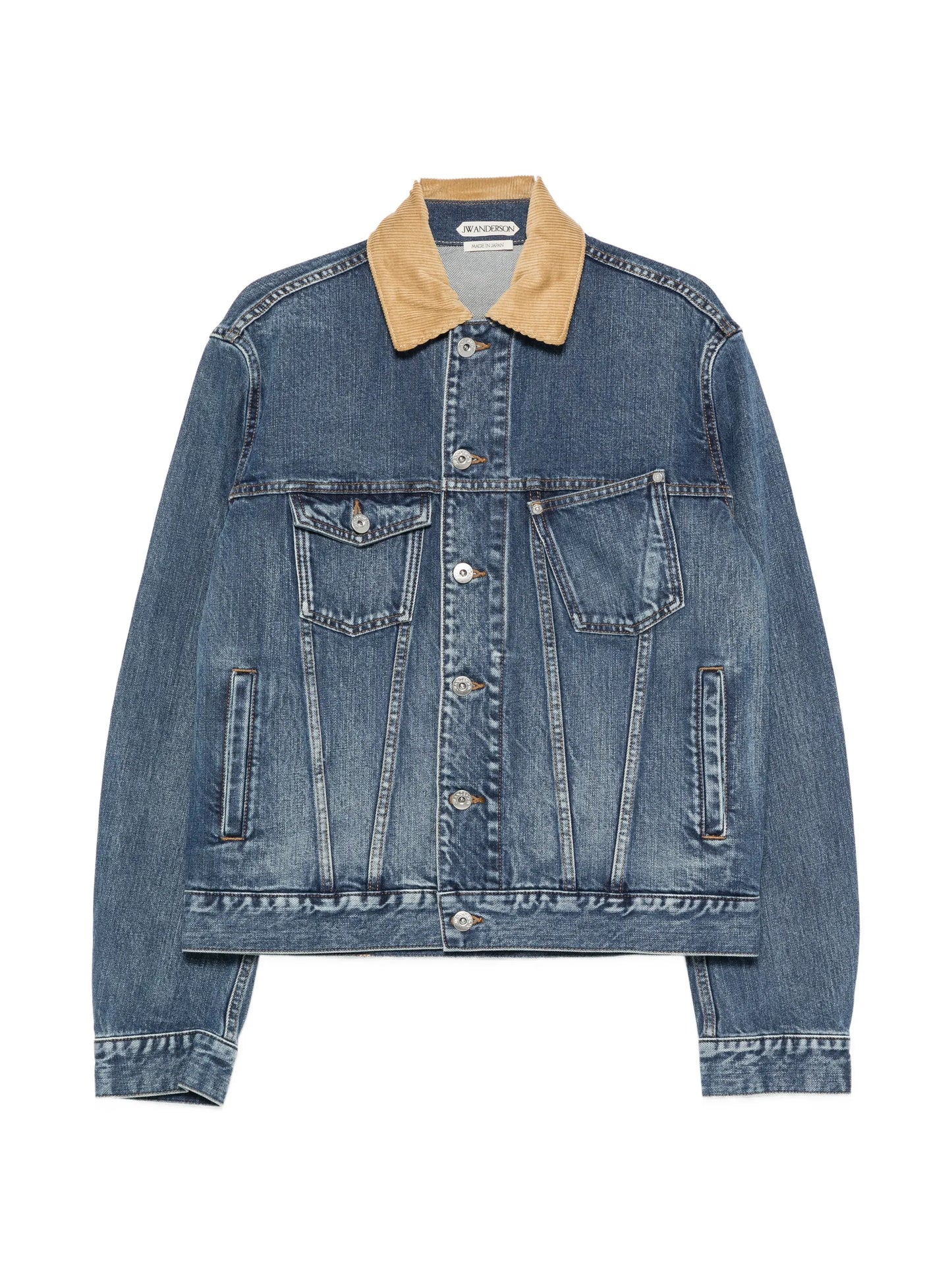 corduroy-collar denim jacket