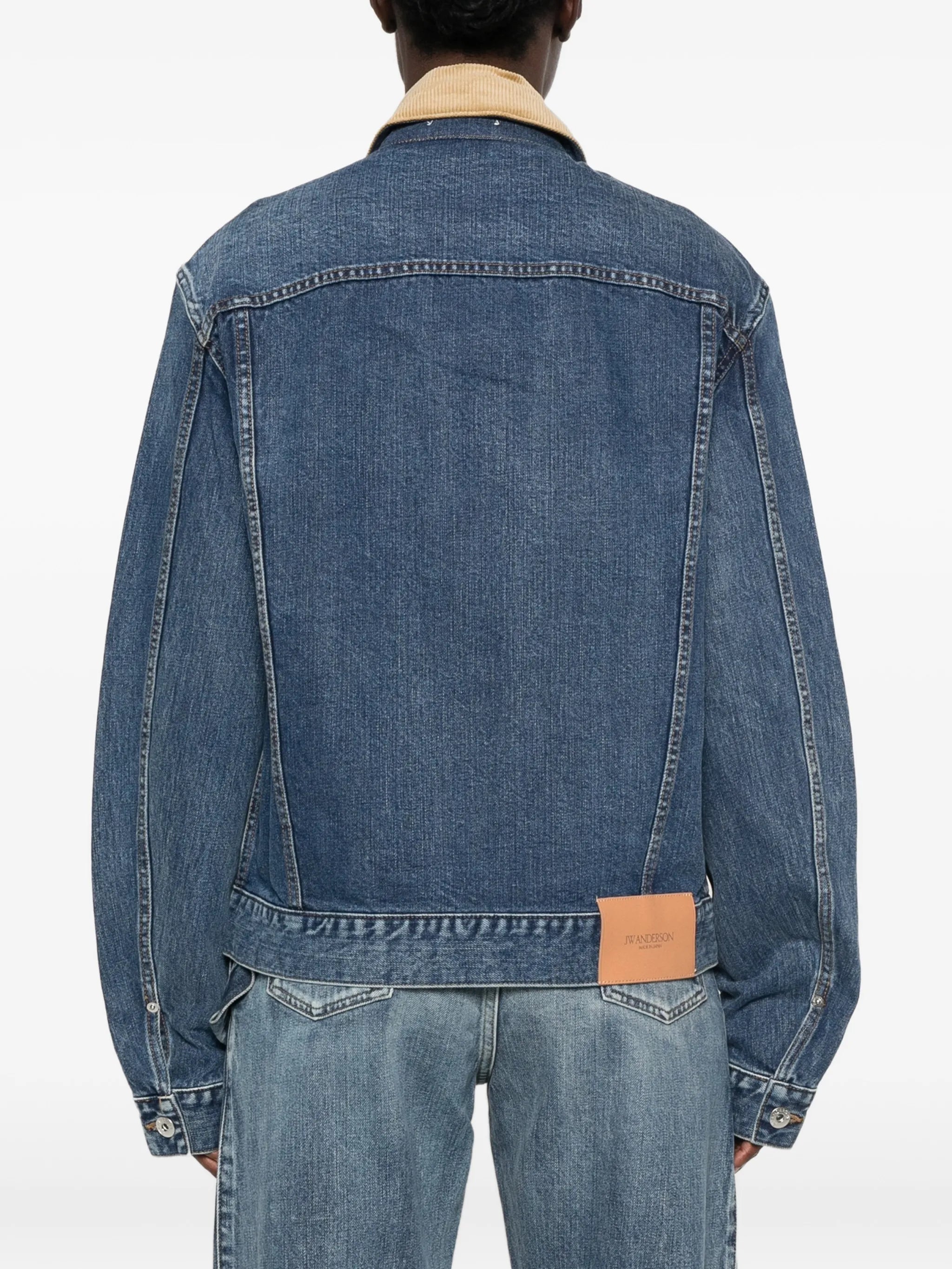 corduroy-collar denim jacket