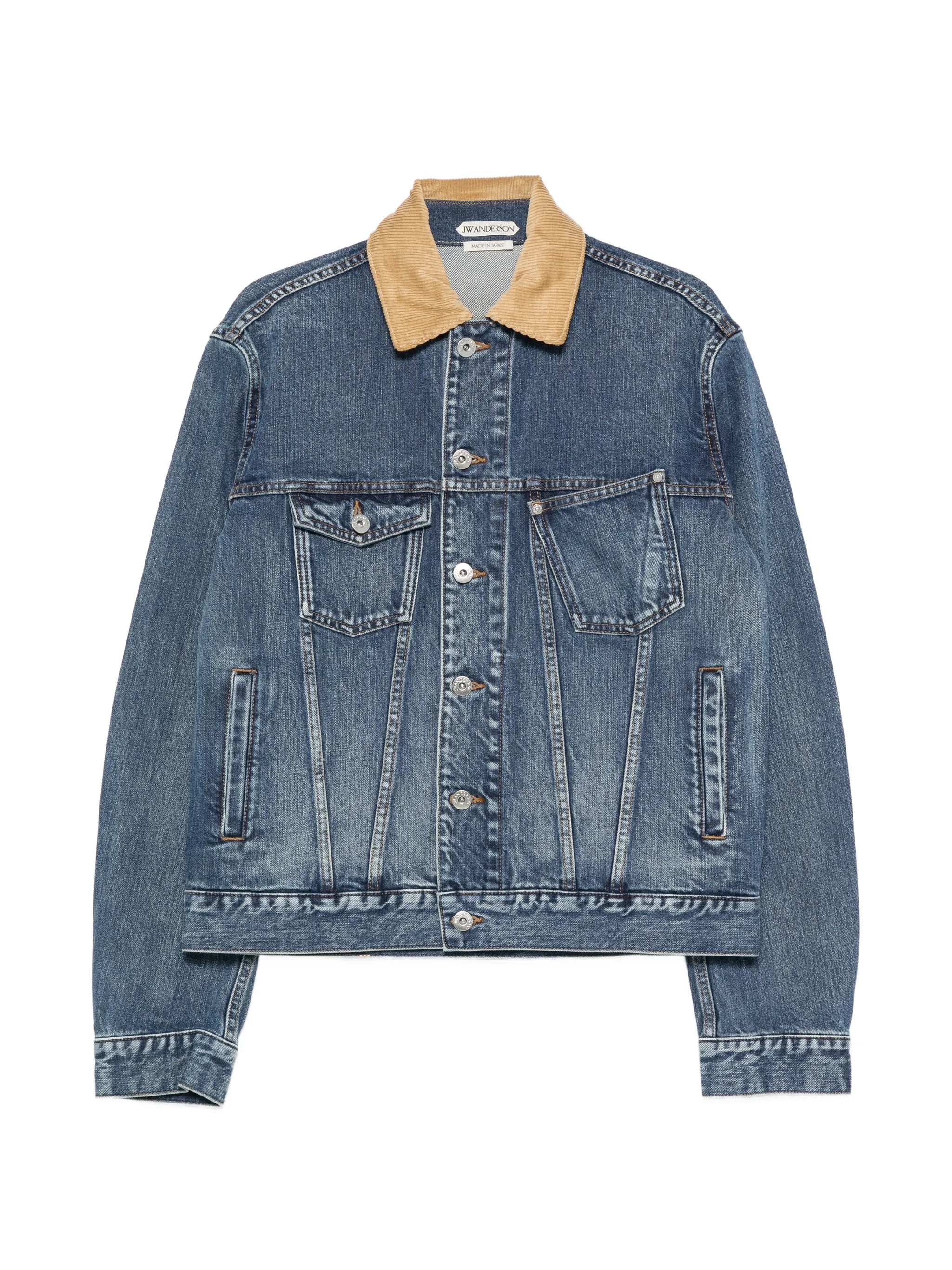 corduroy-collar denim jacket