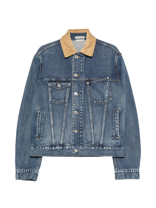 corduroy-collar denim jacket