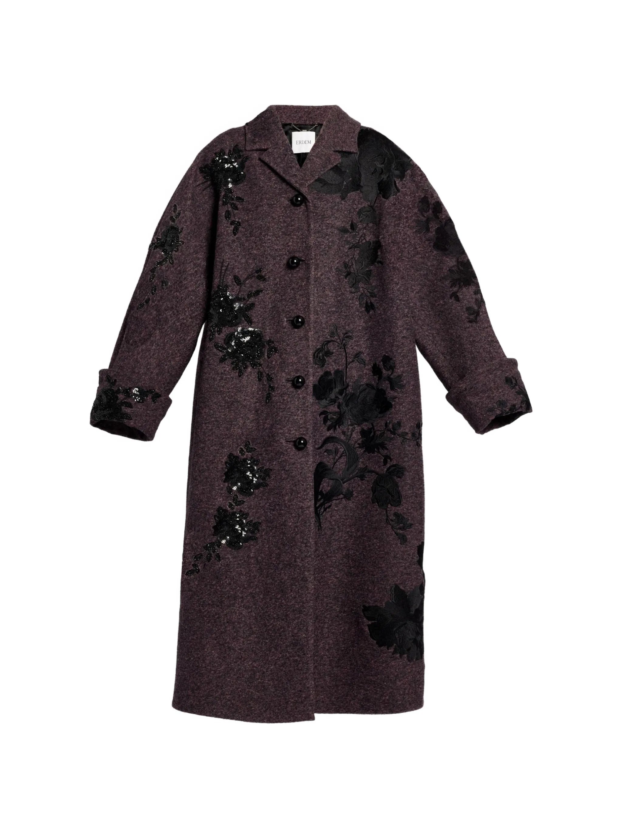 embroidered speckled coat