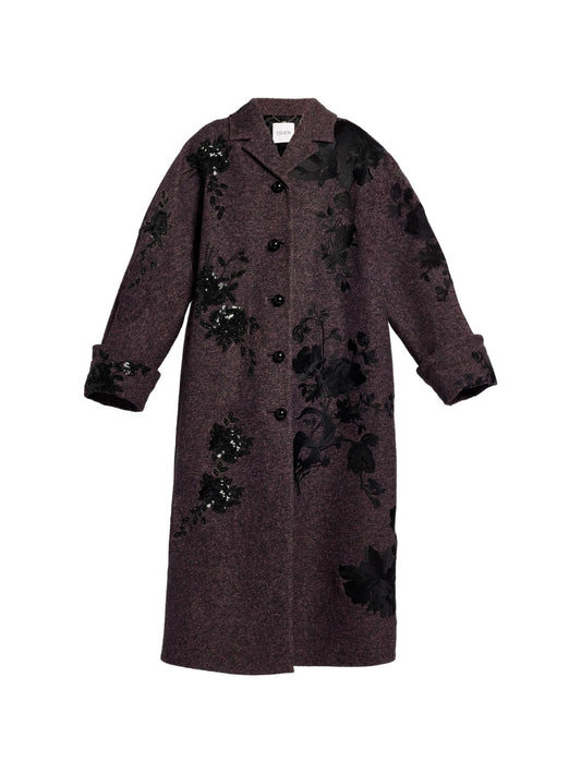 embroidered speckled coat