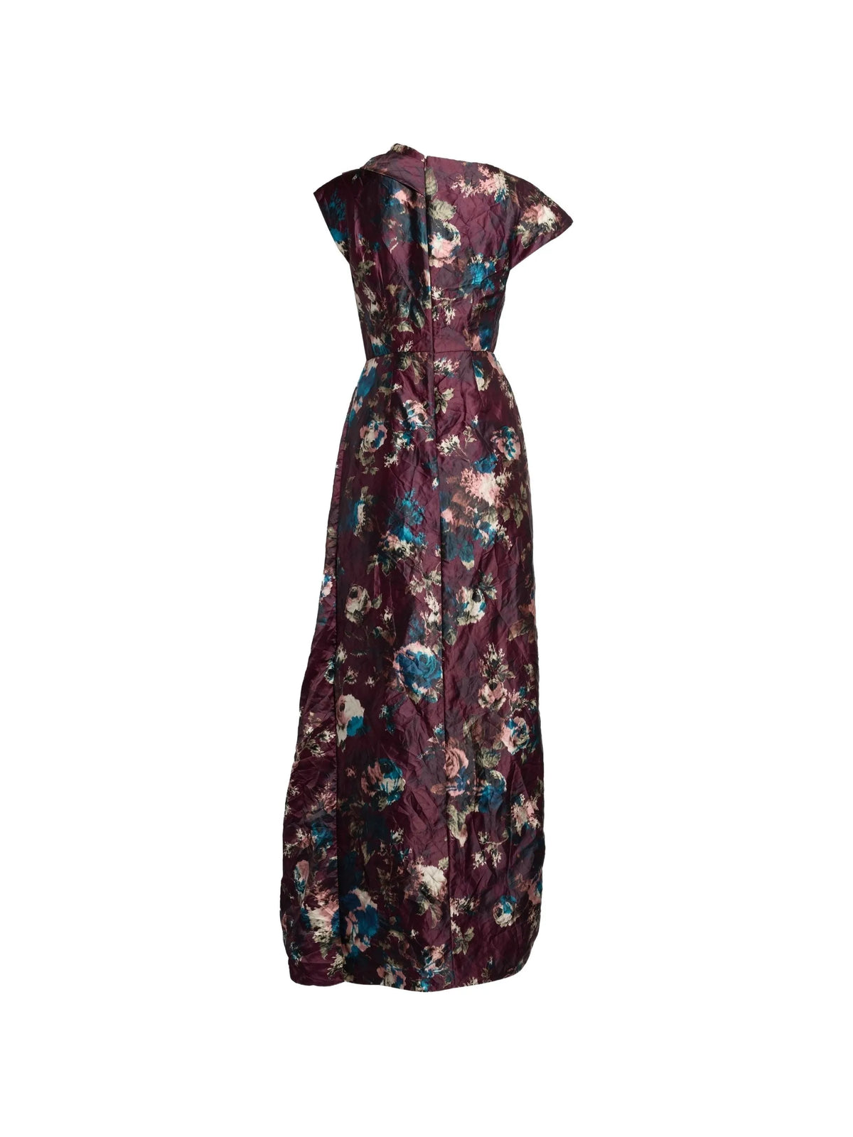 floral-print draped gown