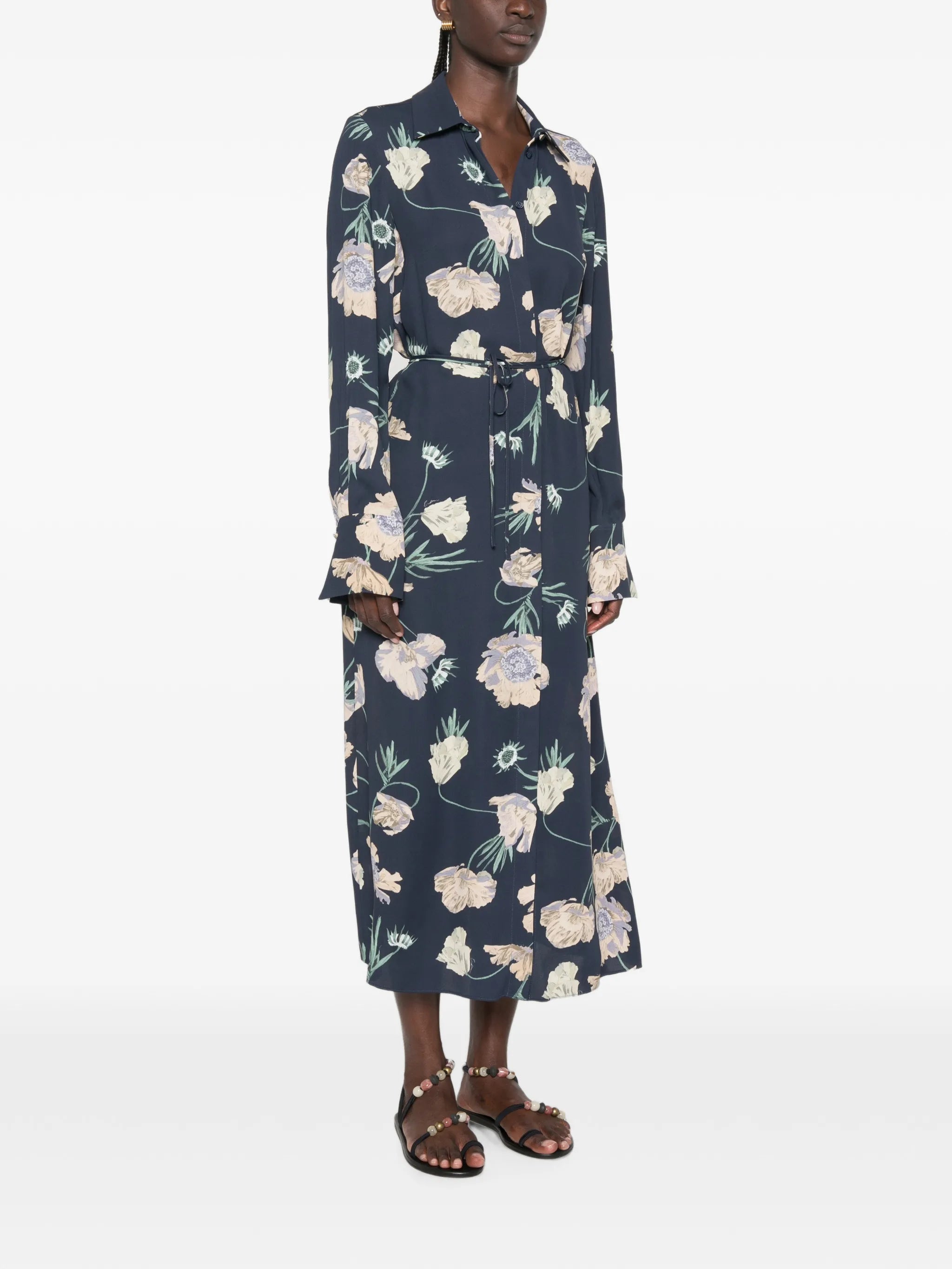floral-print midi dress