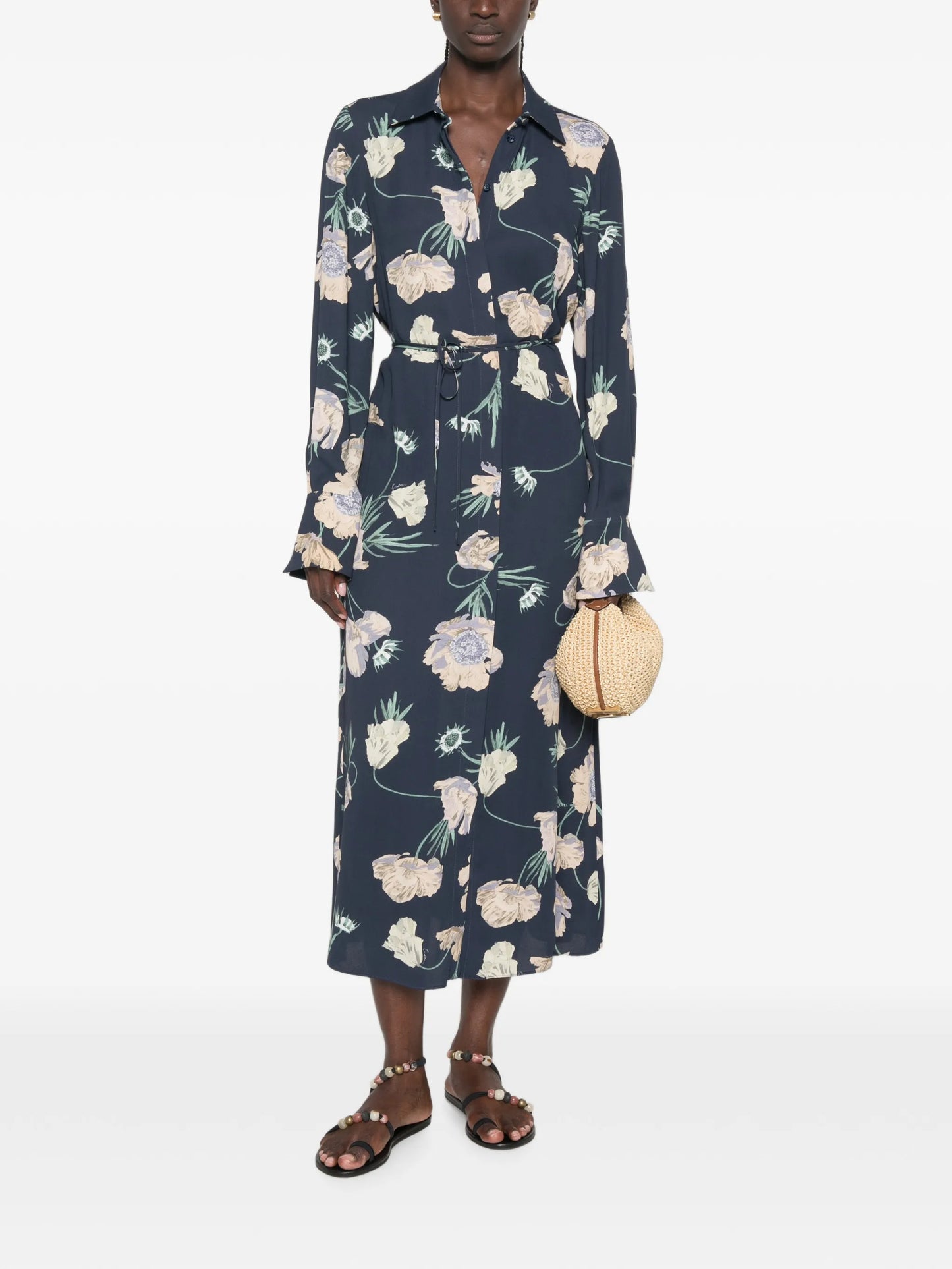 floral-print midi dress