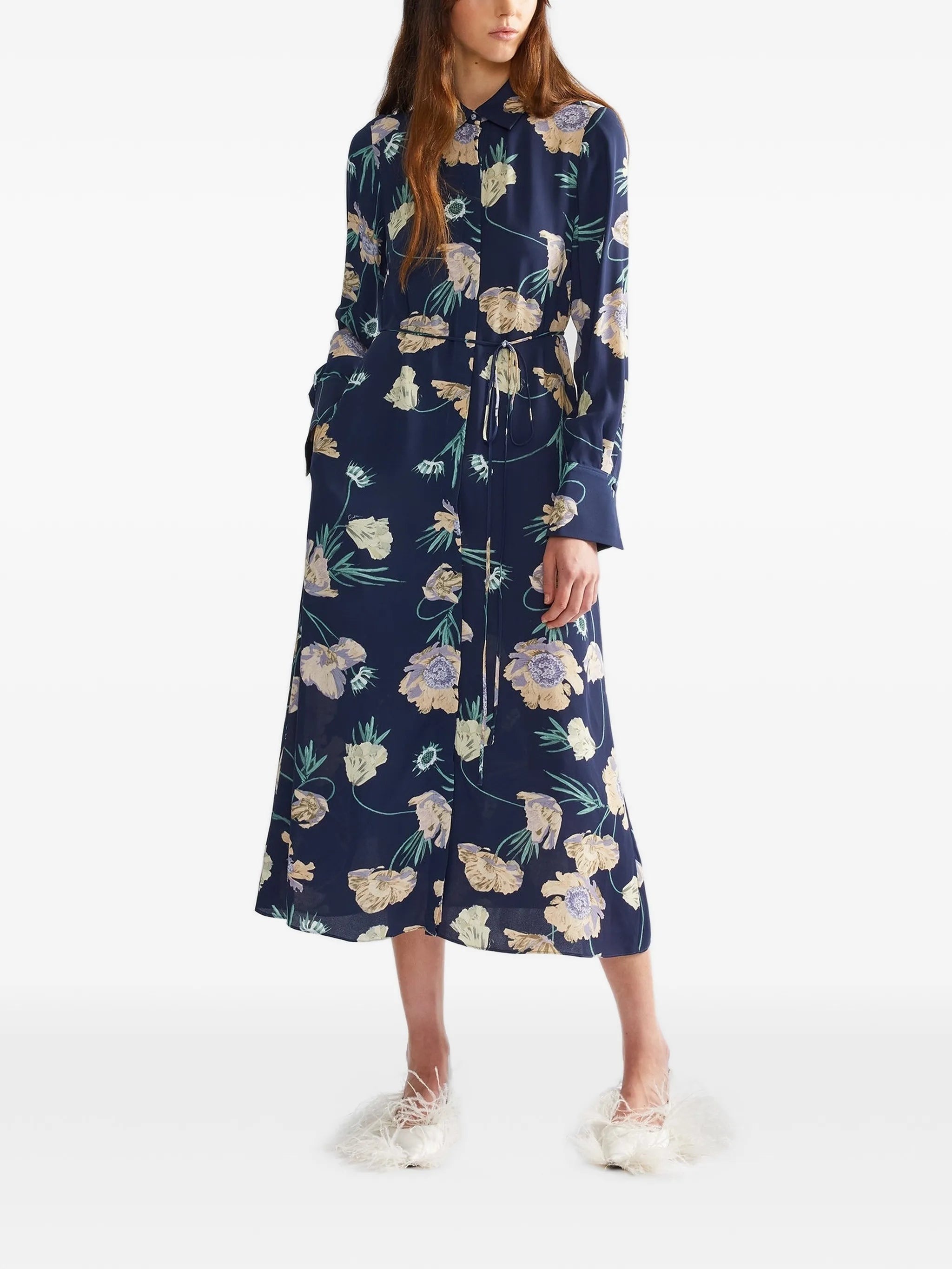 floral-print midi dress
