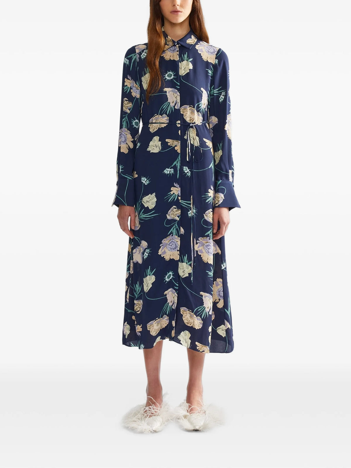 floral-print midi dress