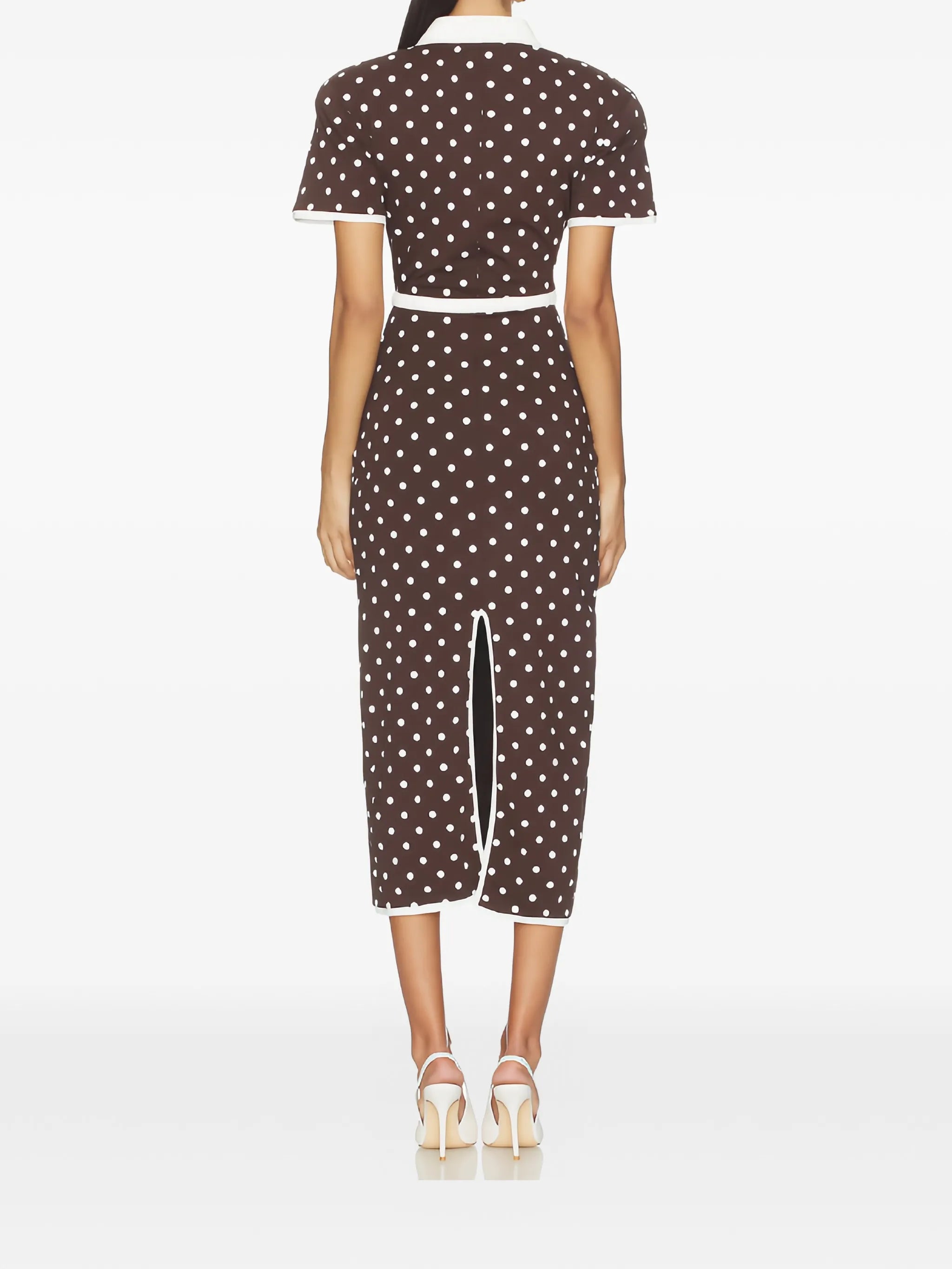 polka-dot belted dress