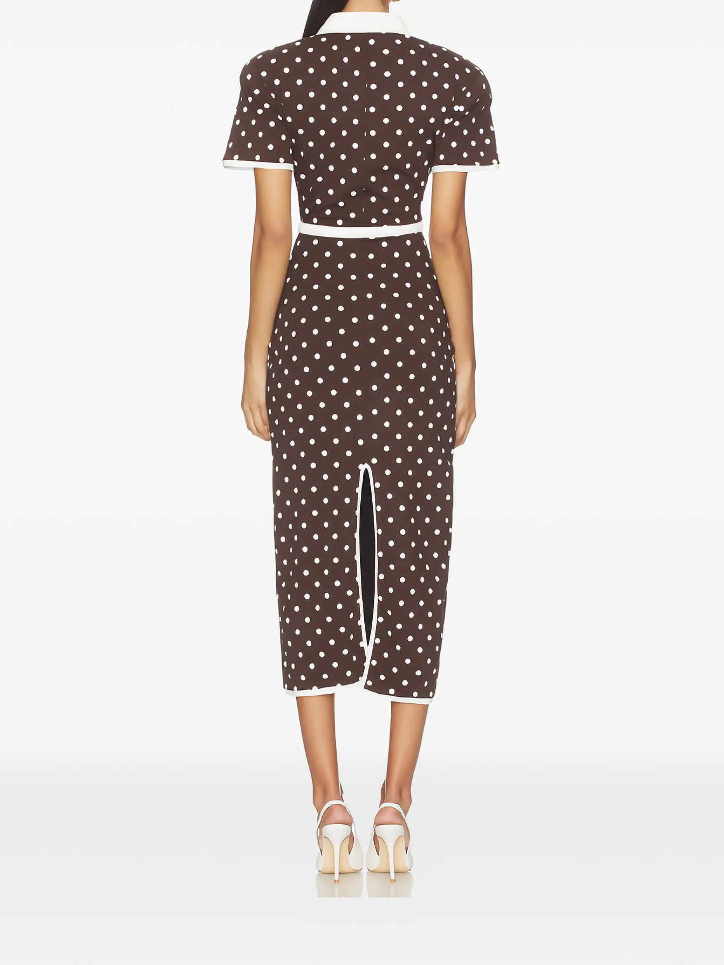 polka-dot belted dress