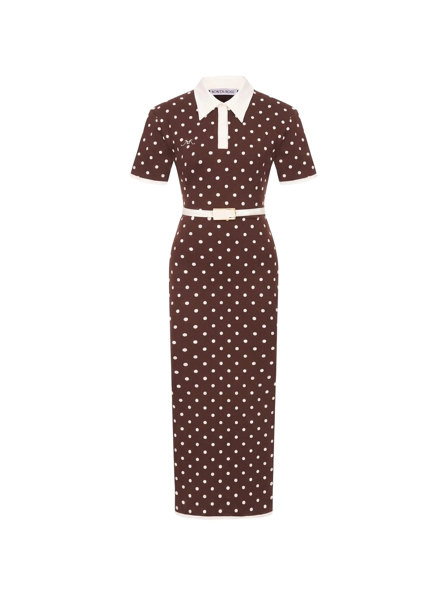 polka-dot belted dress
