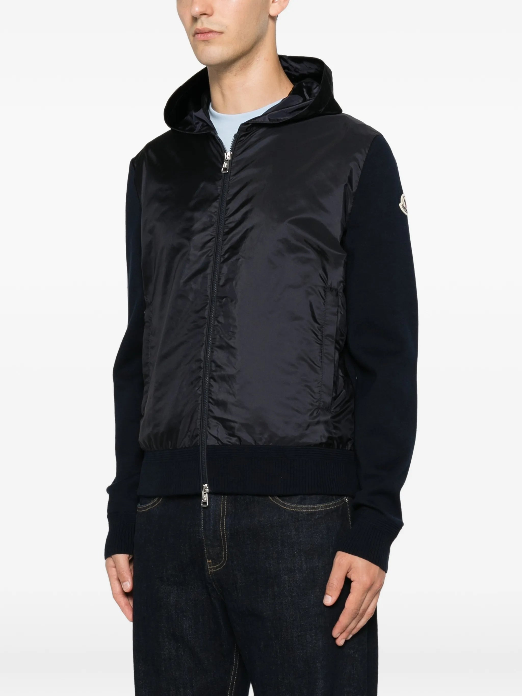 cotton blend zip-up hoodie