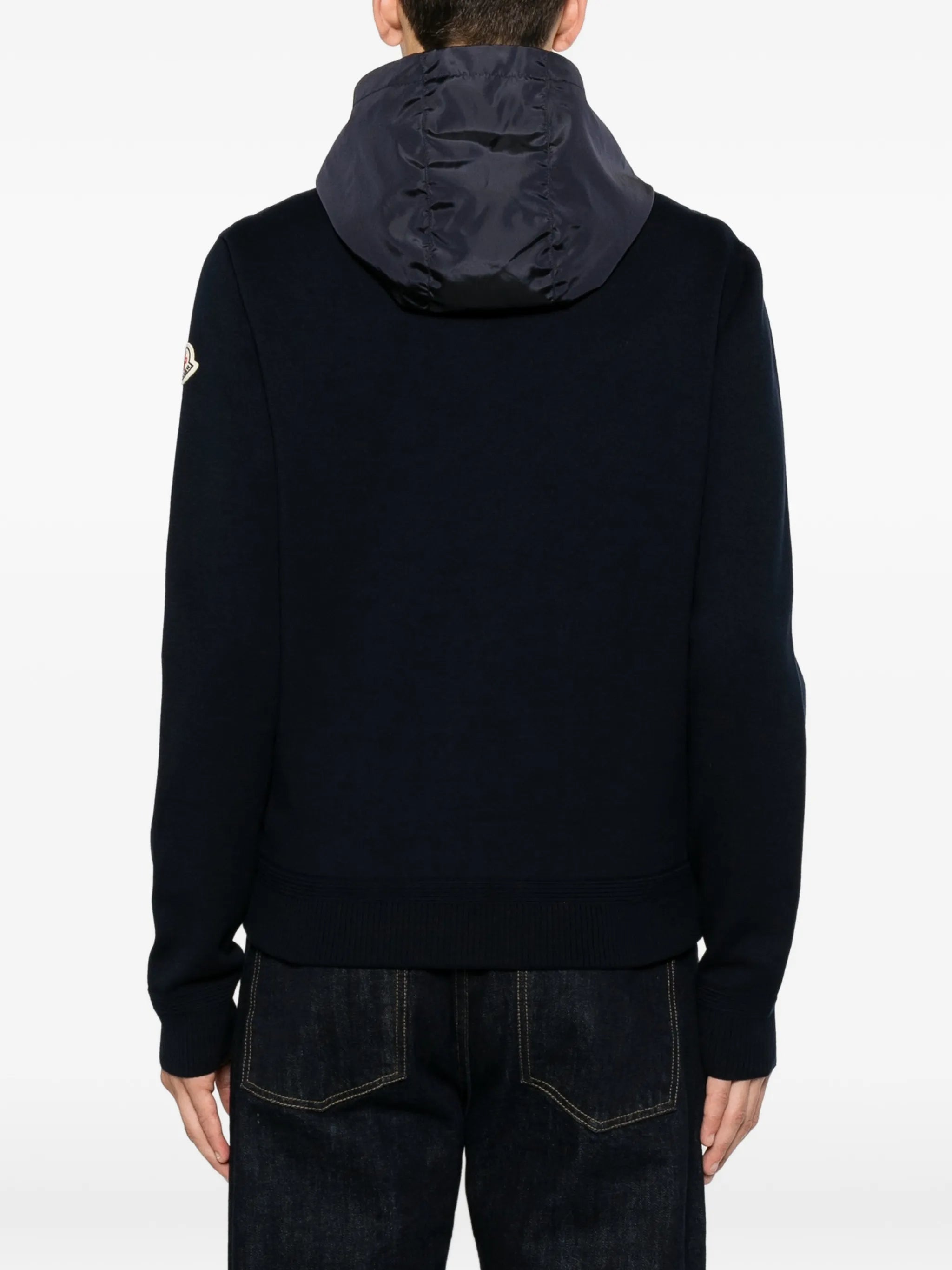 logo-patch panelled hoodie