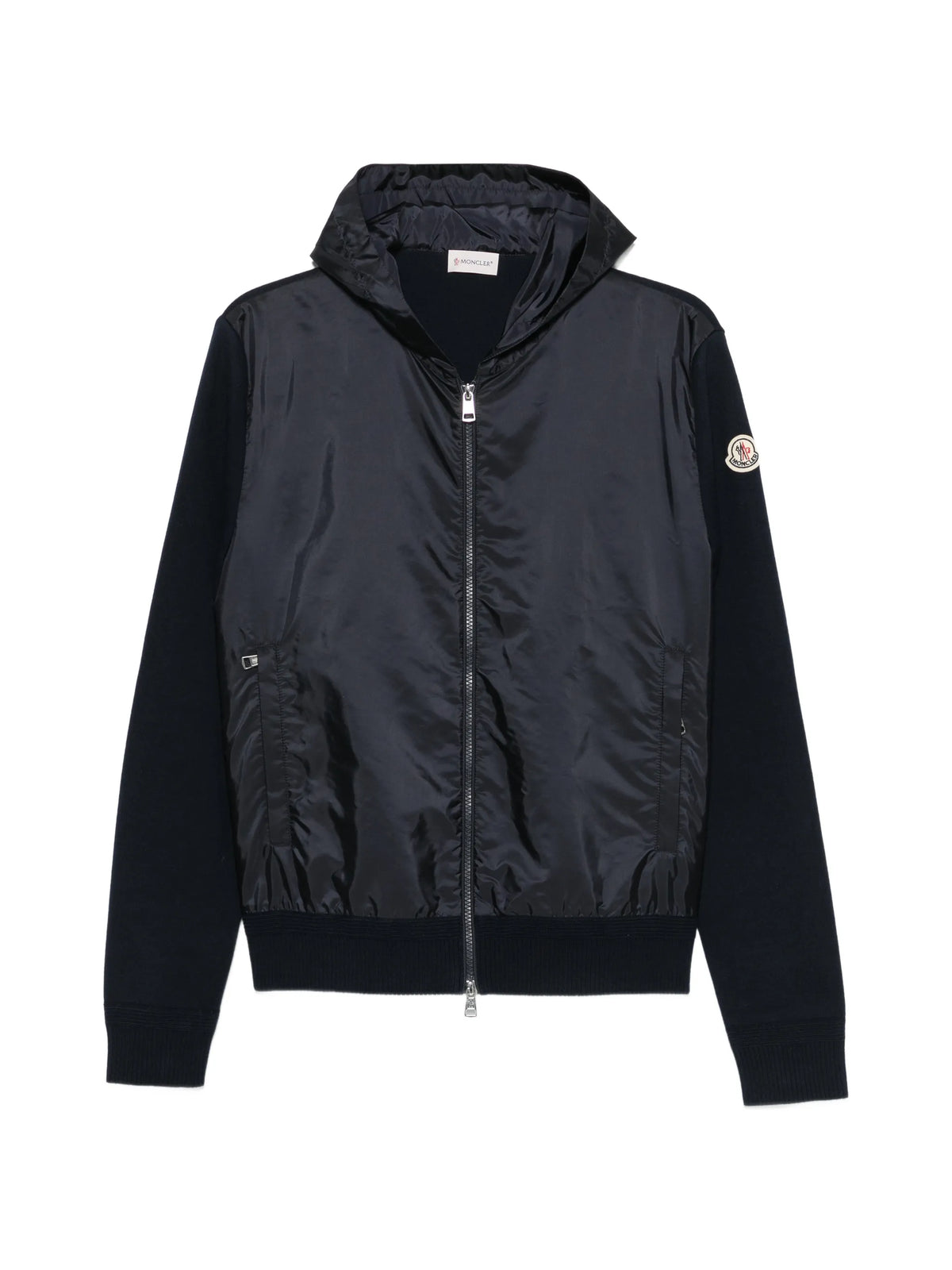 cotton blend zip-up hoodie