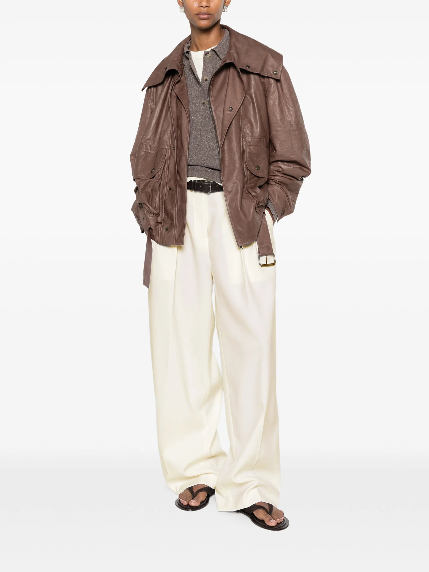 Alexandra pleated tailored trousers