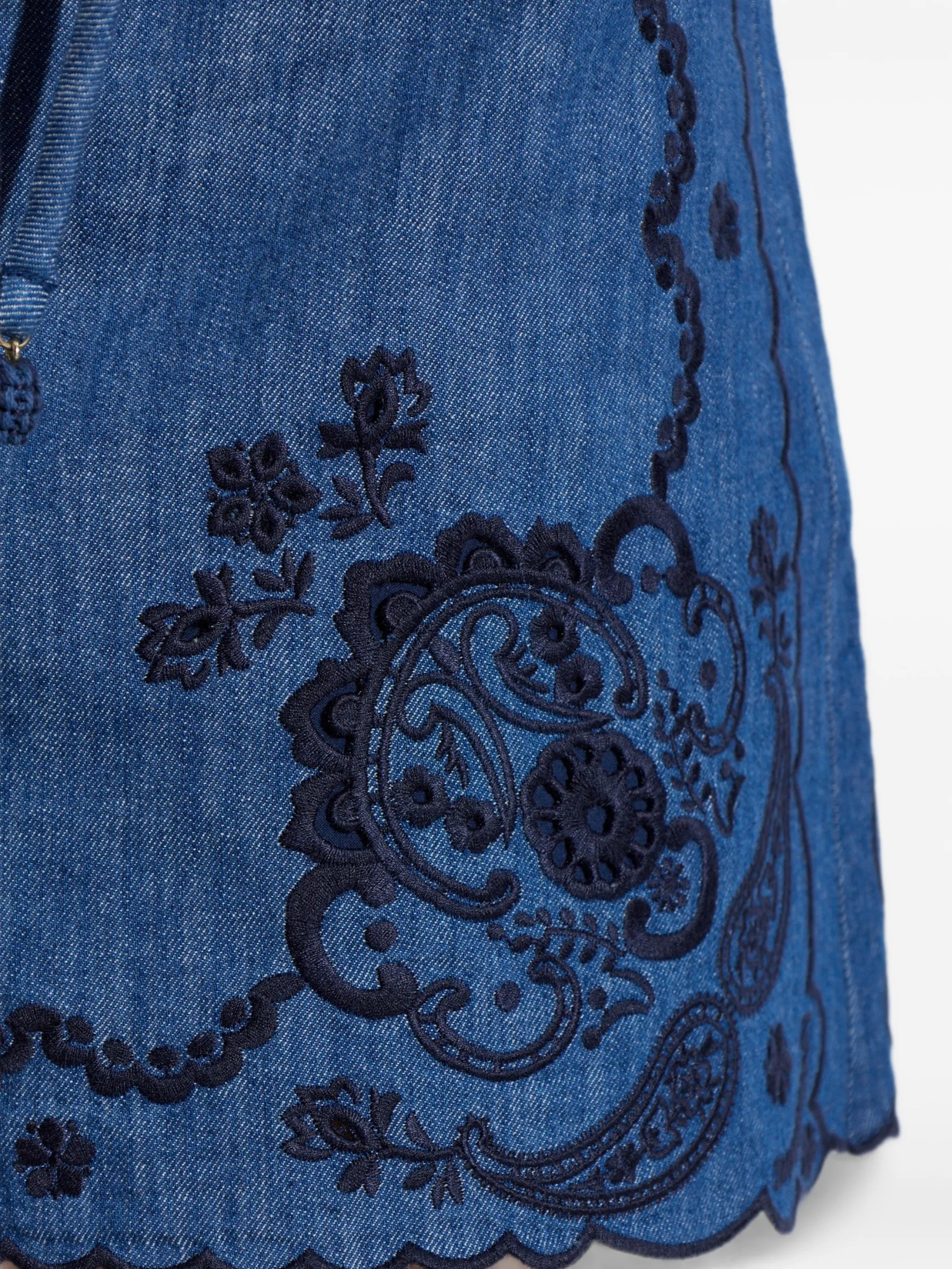 Aster embroidered denim shorts