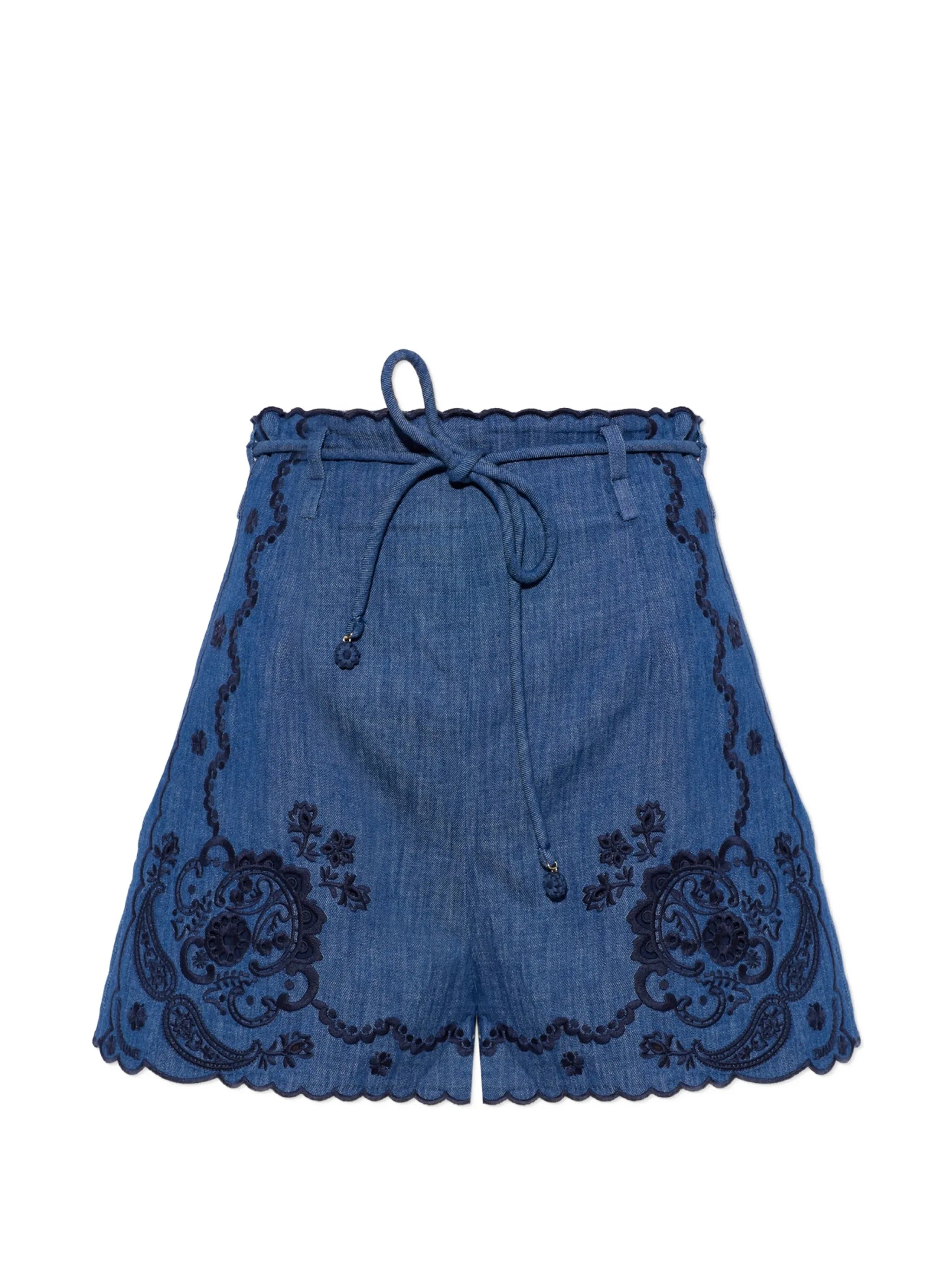 Aster embroidered denim shorts