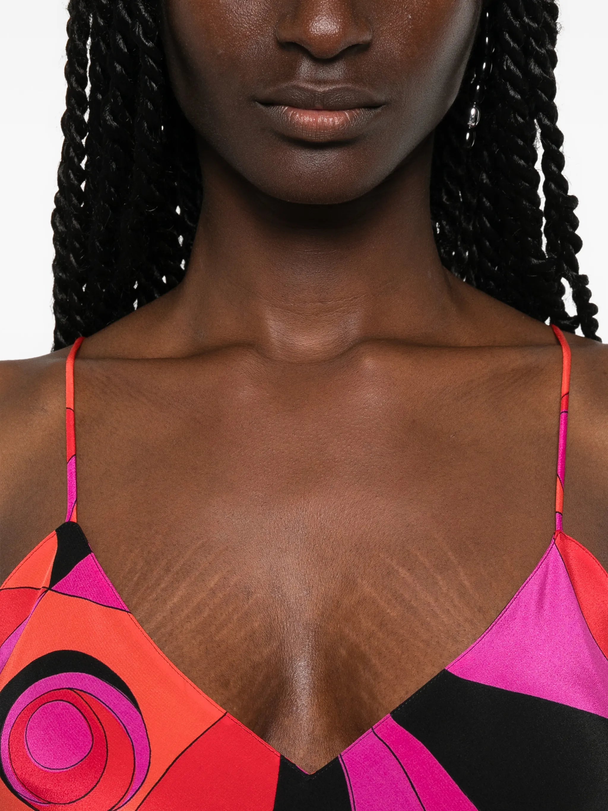 occhi-print silk maxi dress
