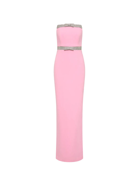Precious crystal-embellished strapless gown