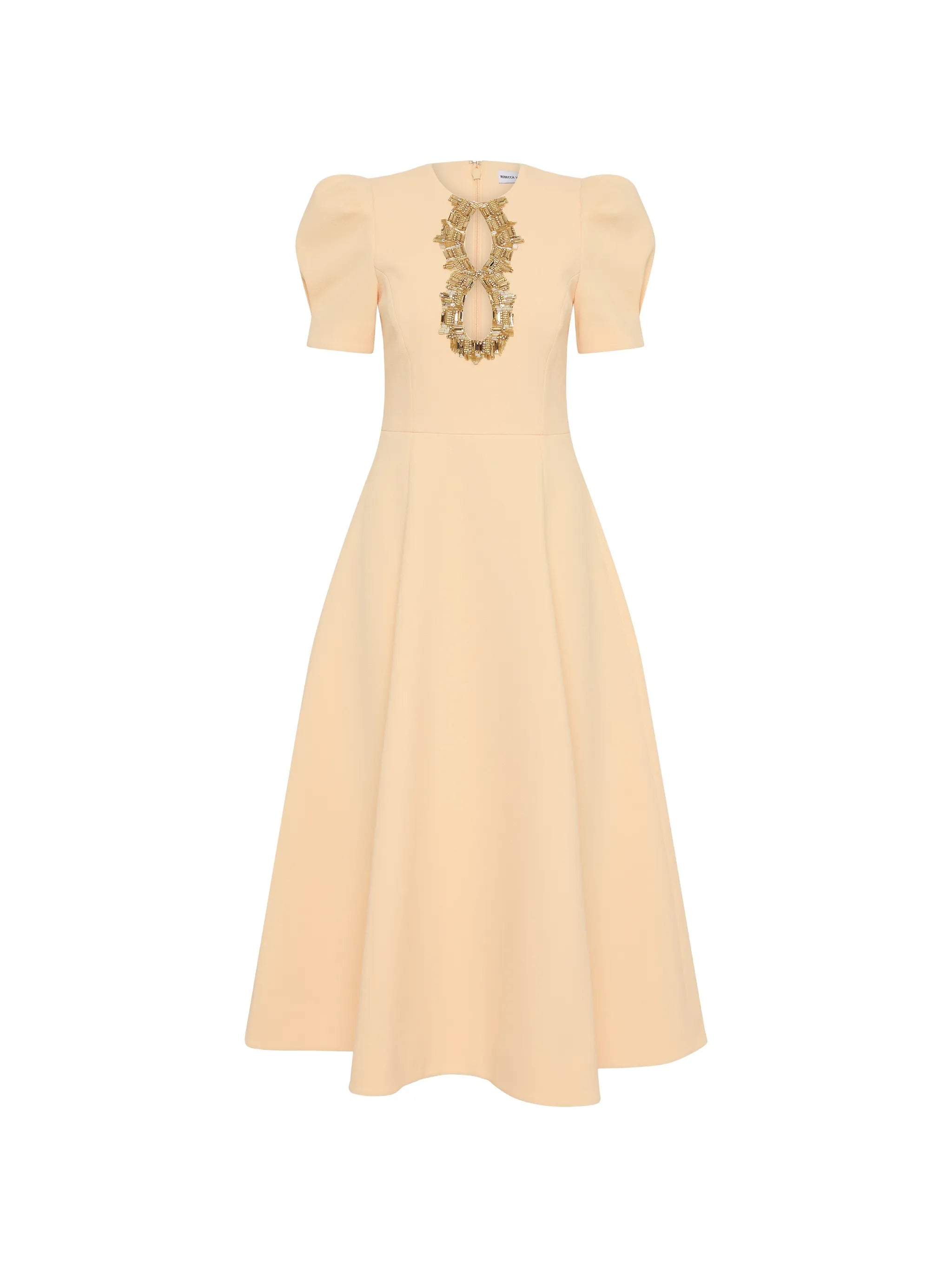 Alexandrite short sleeve midi dress