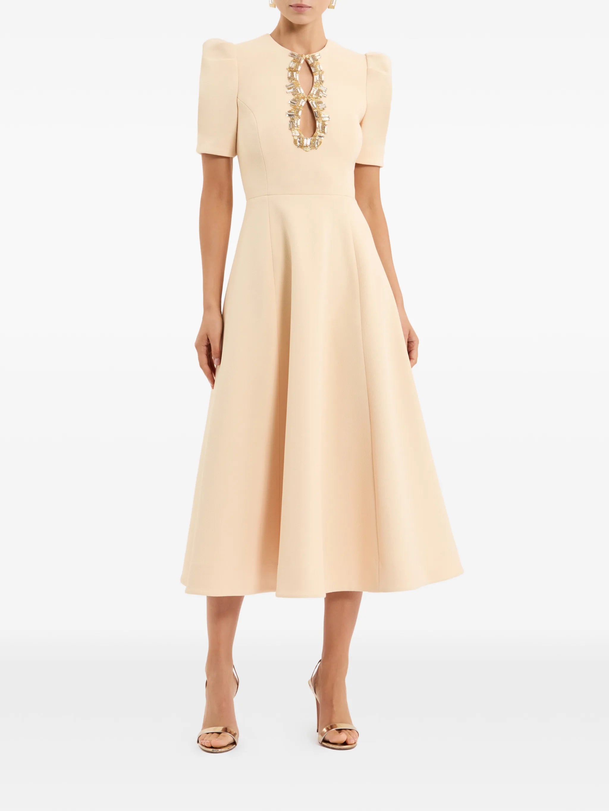 Alexandrite short sleeve midi dress