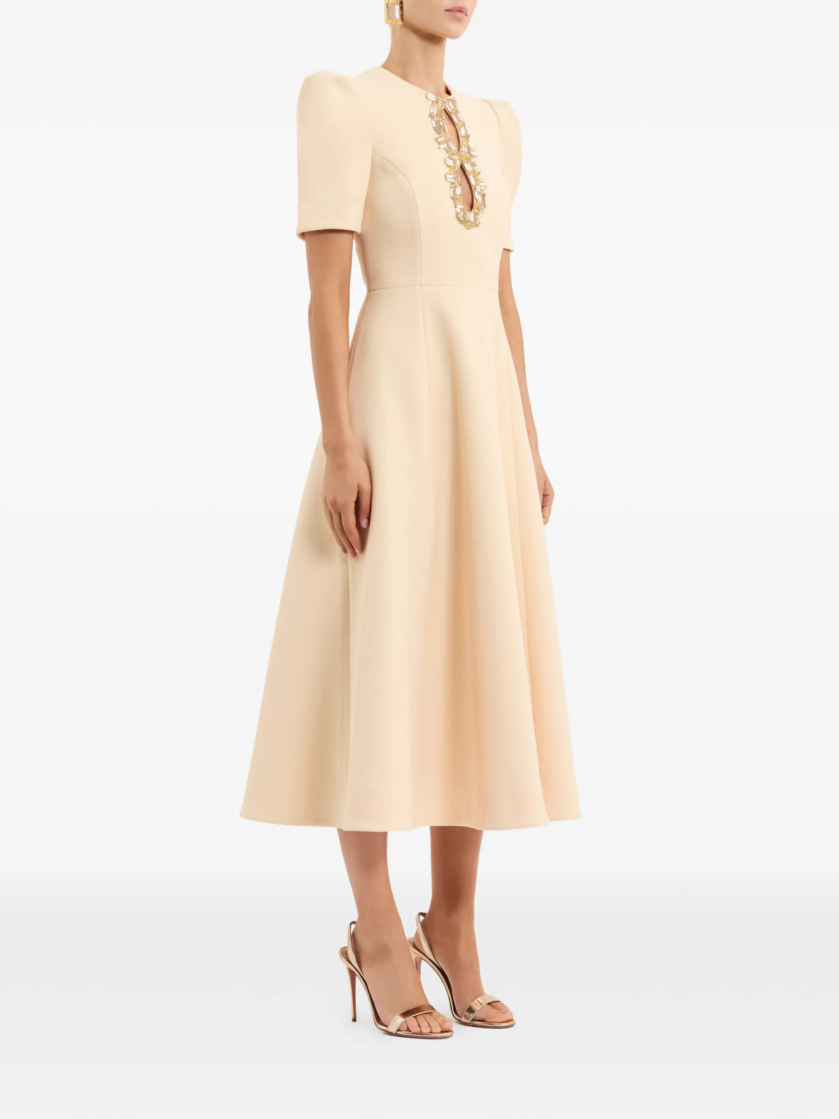 Alexandrite short sleeve midi dress