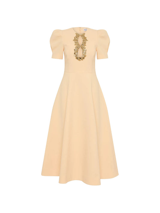 Alexandrite short sleeve midi dress
