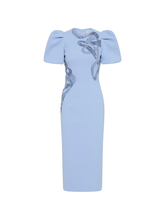 Aylin puff sleeve midi dress