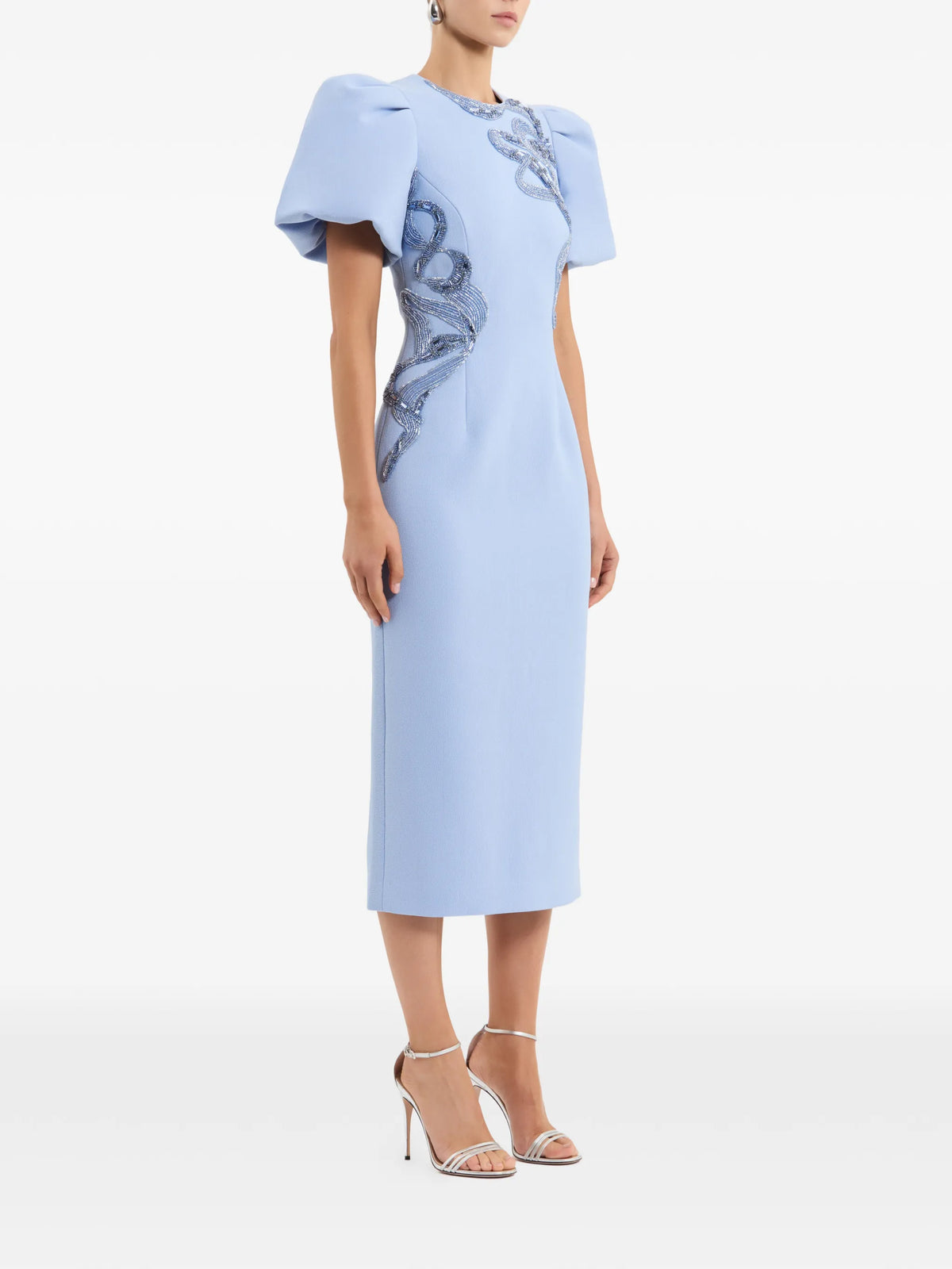 Aylin puff sleeve midi dress