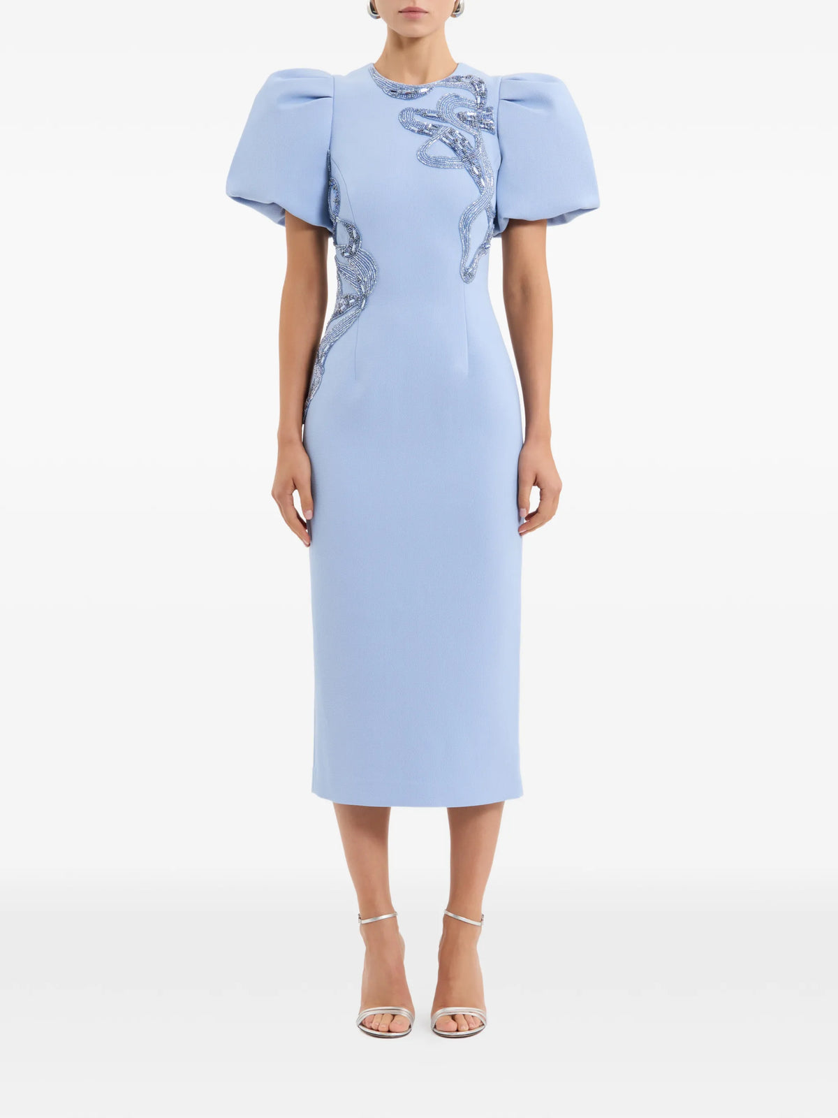 Aylin puff sleeve midi dress