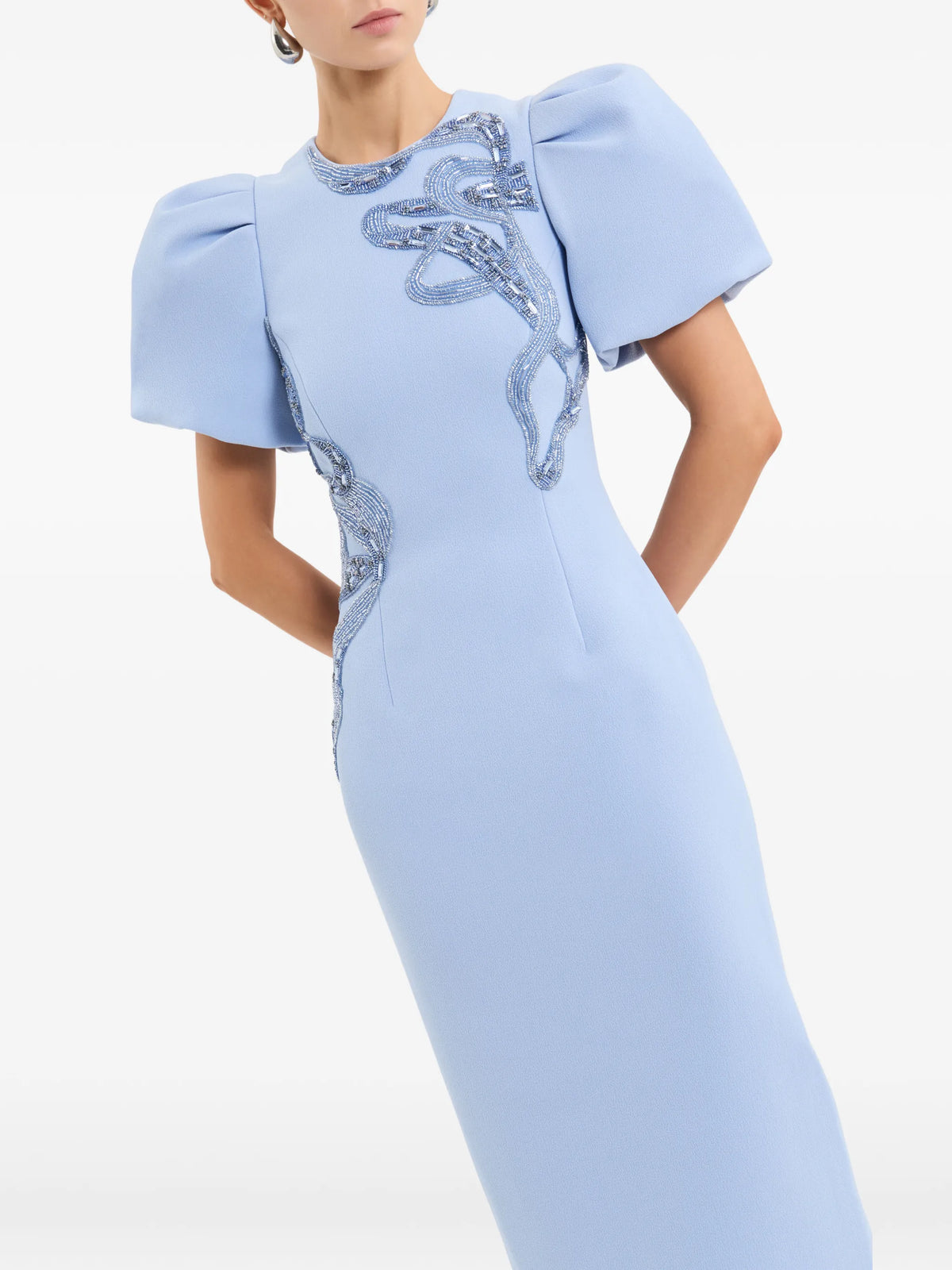 Aylin puff sleeve midi dress