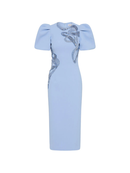 Aylin puff sleeve midi dress