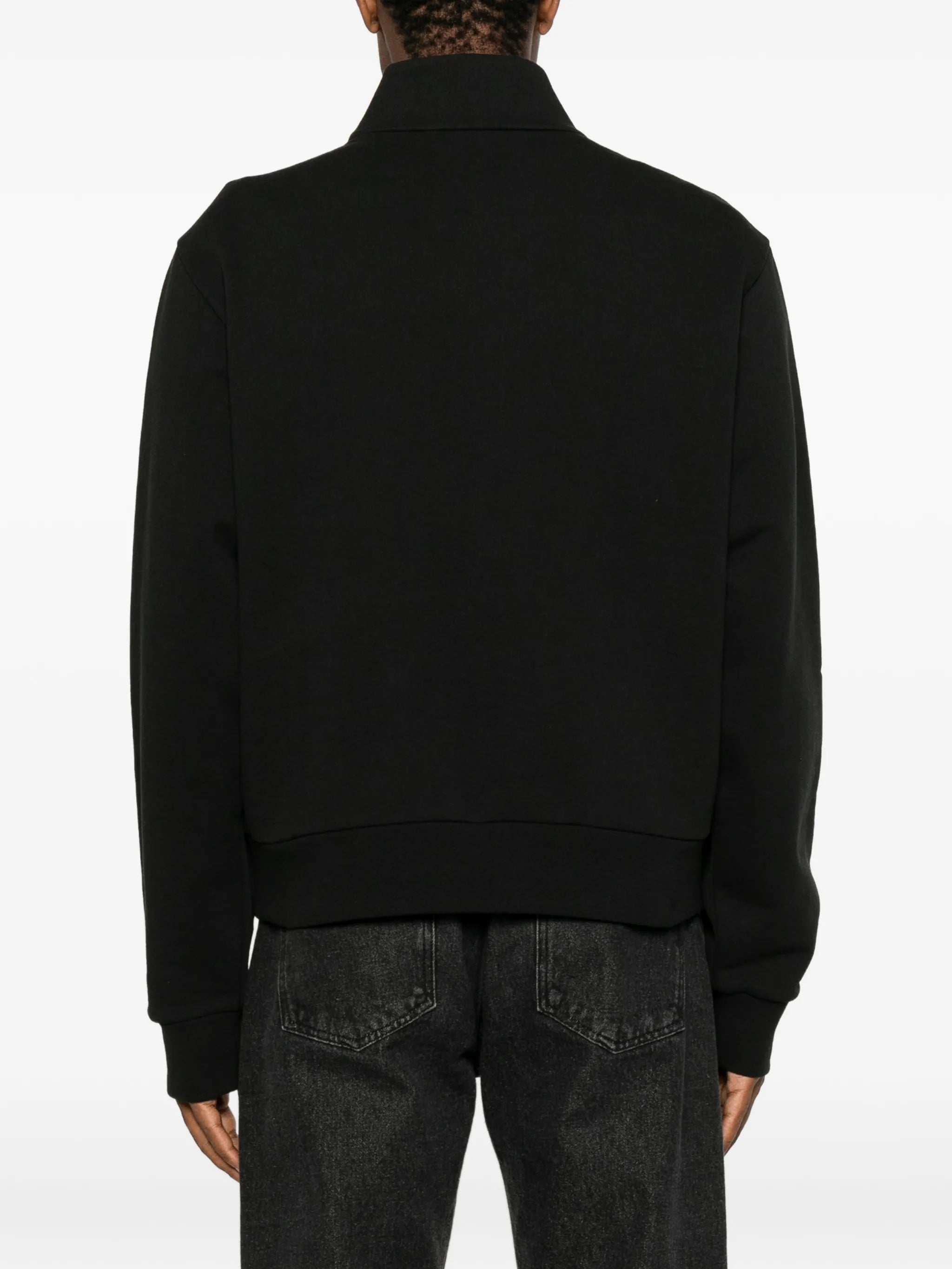 logo cotton zip-up sweatshirt