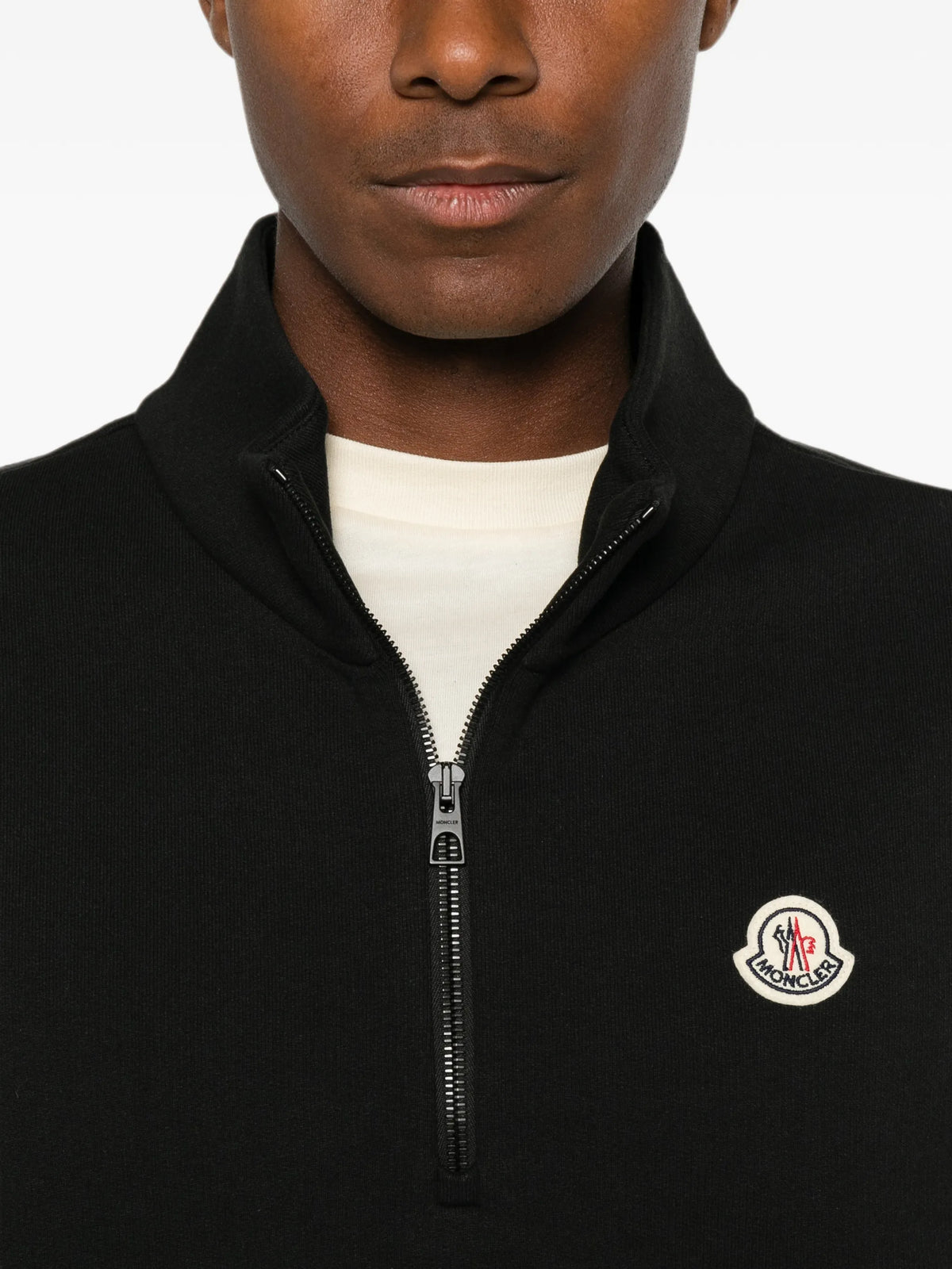 logo cotton zip-up sweatshirt