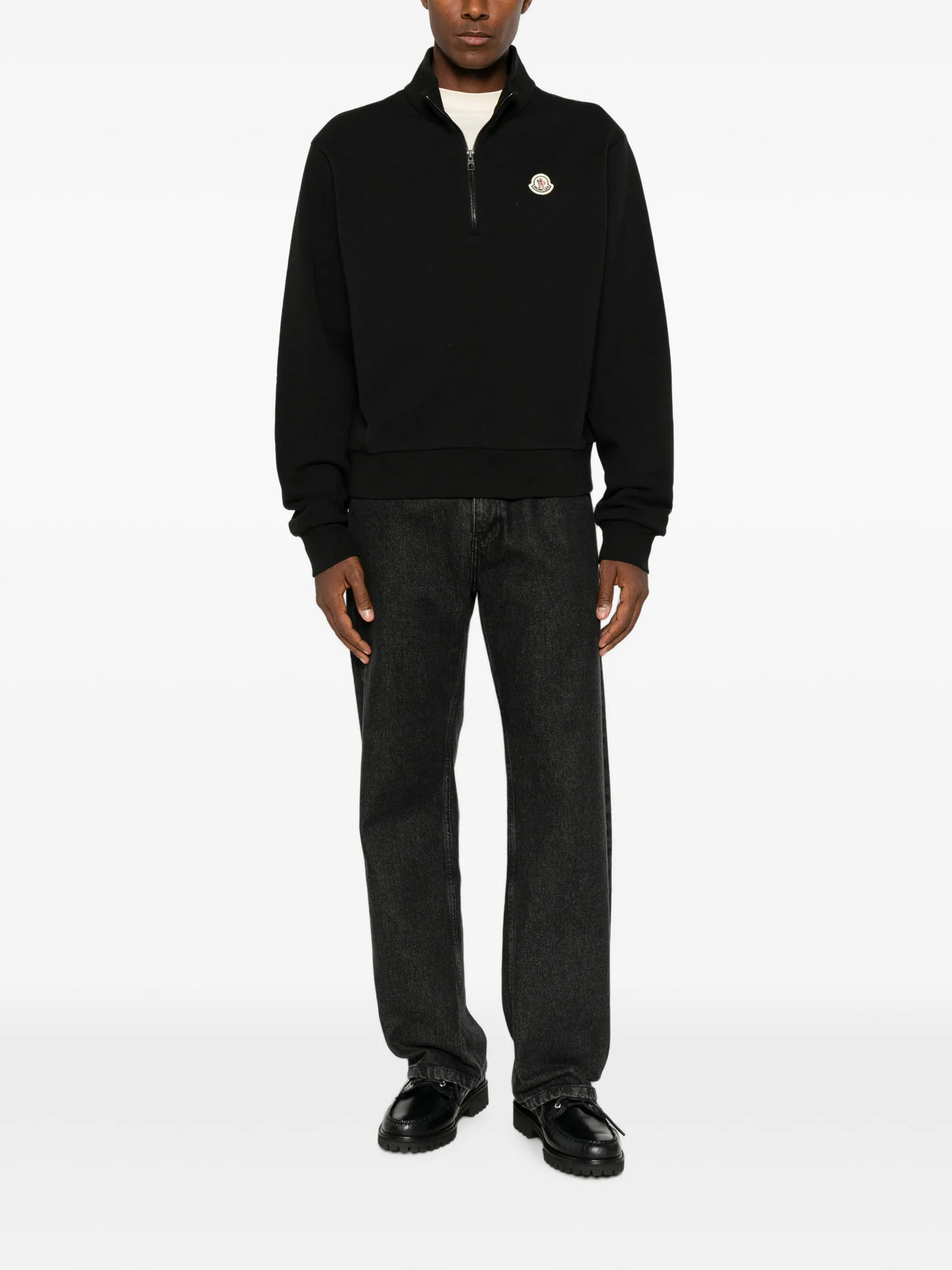 logo cotton zip-up sweatshirt
