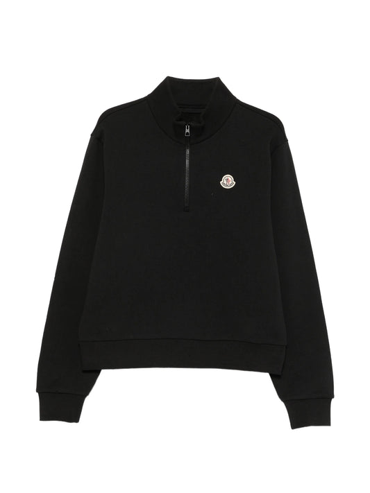 logo cotton zip-up sweatshirt