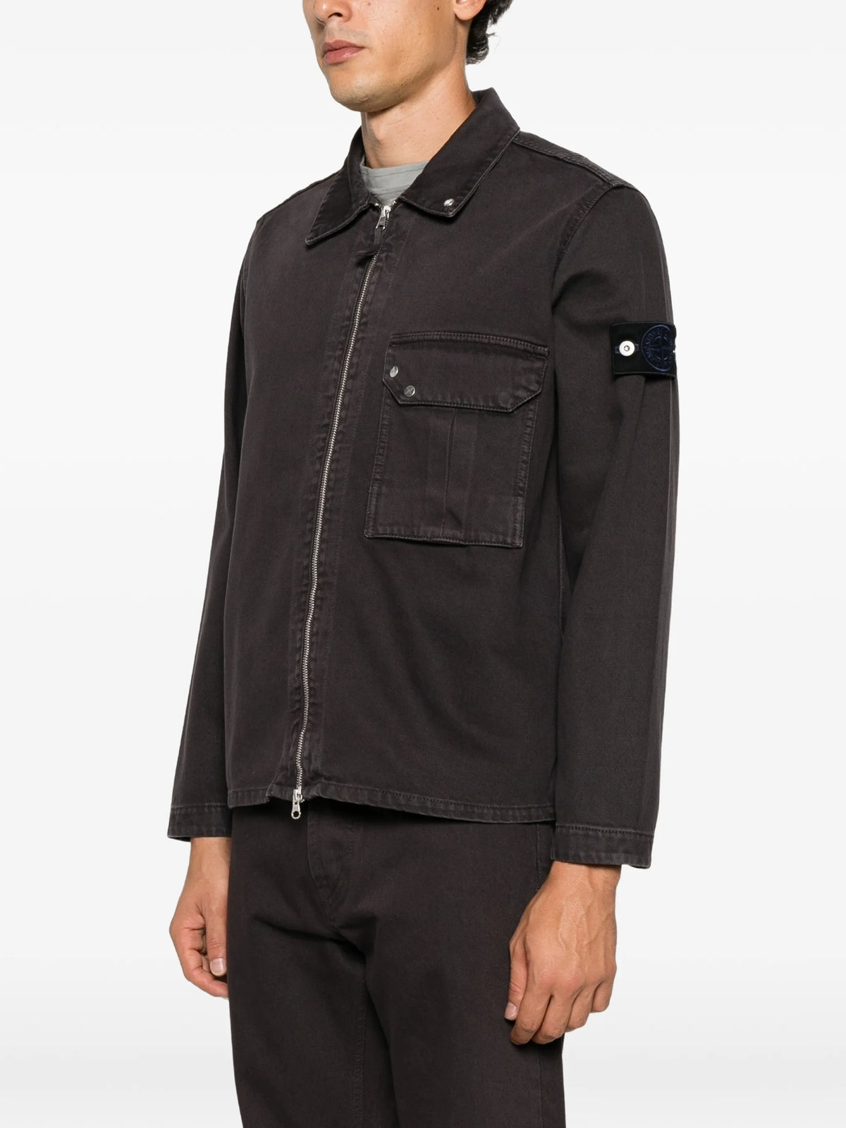 logo-patch zip-up jacket