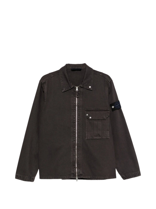 logo-patch zip-up jacket