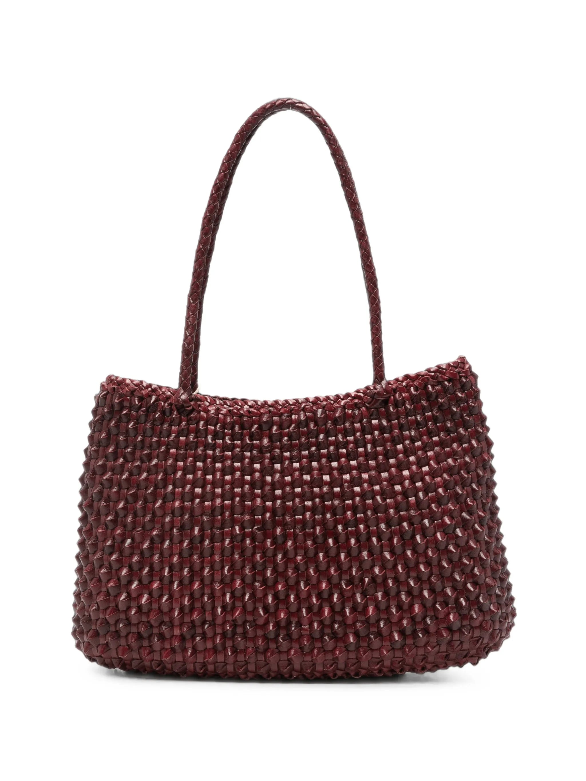 Santa Croce Cactus woven leather shoulder bag