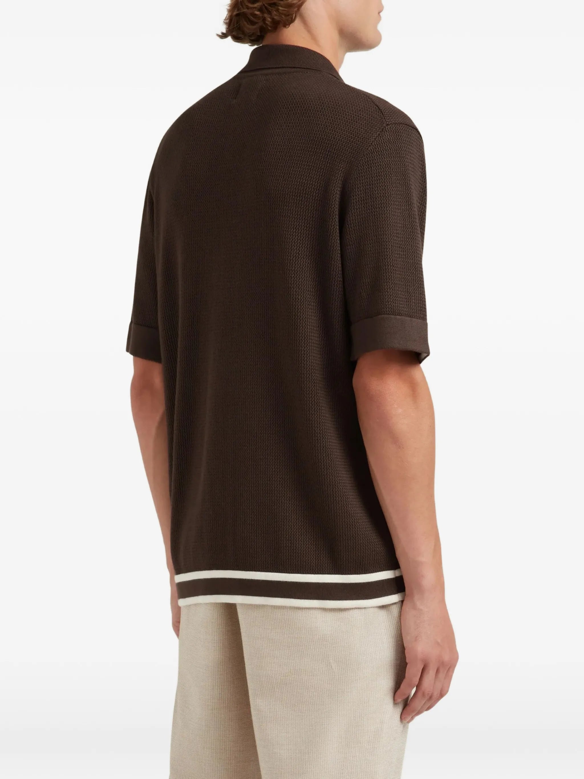 Jorge striped-trim polo shirt