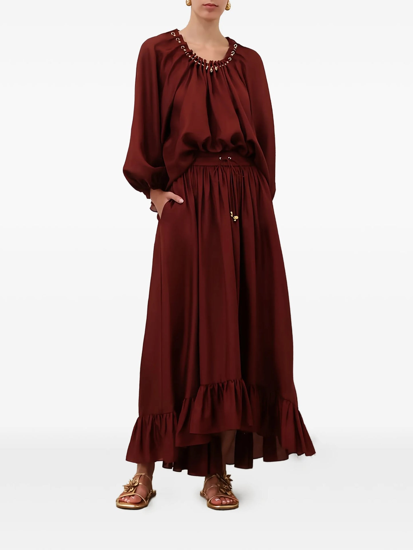 Aster ruffled maxi skirt