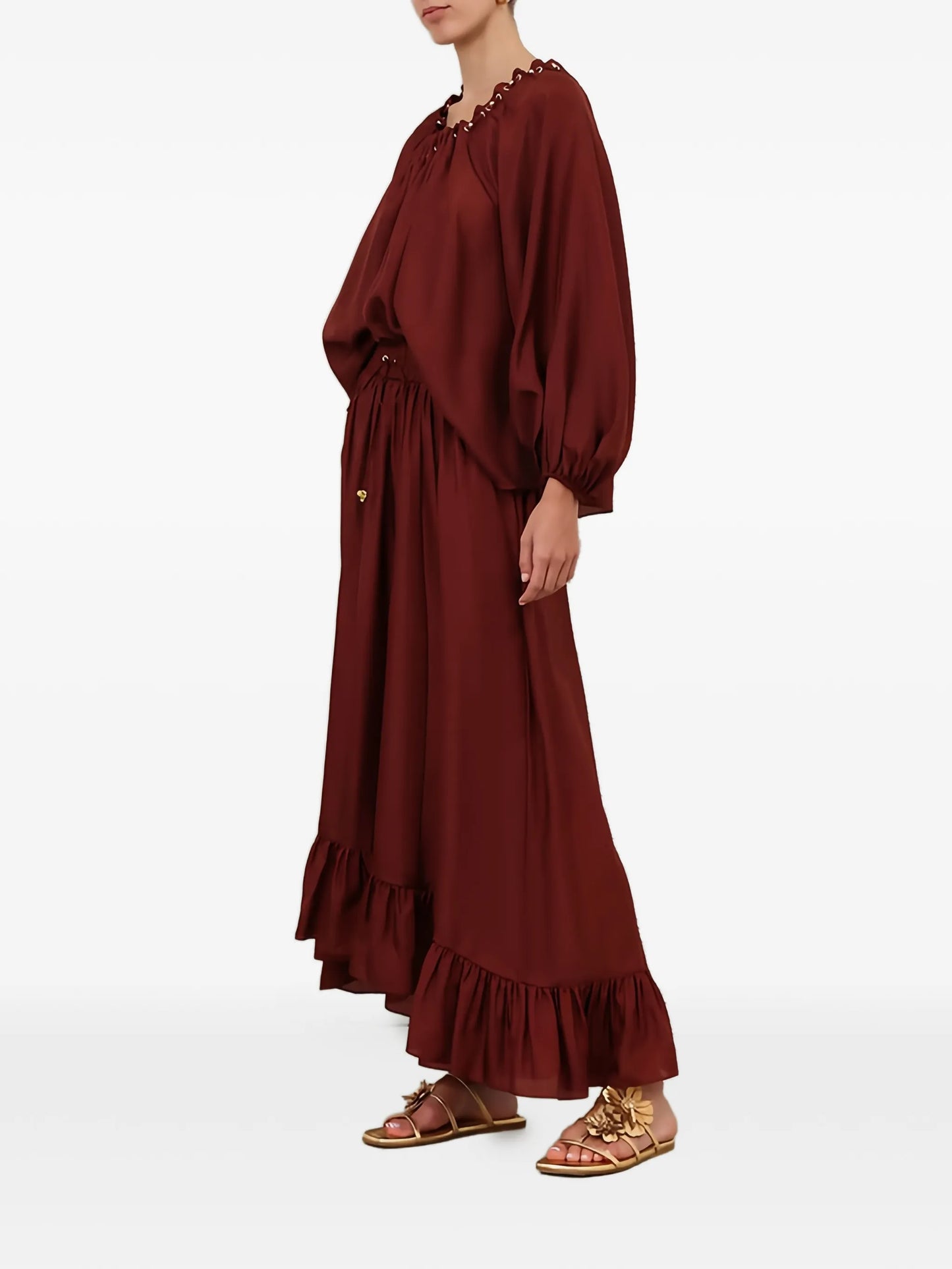 Aster ruffled maxi skirt