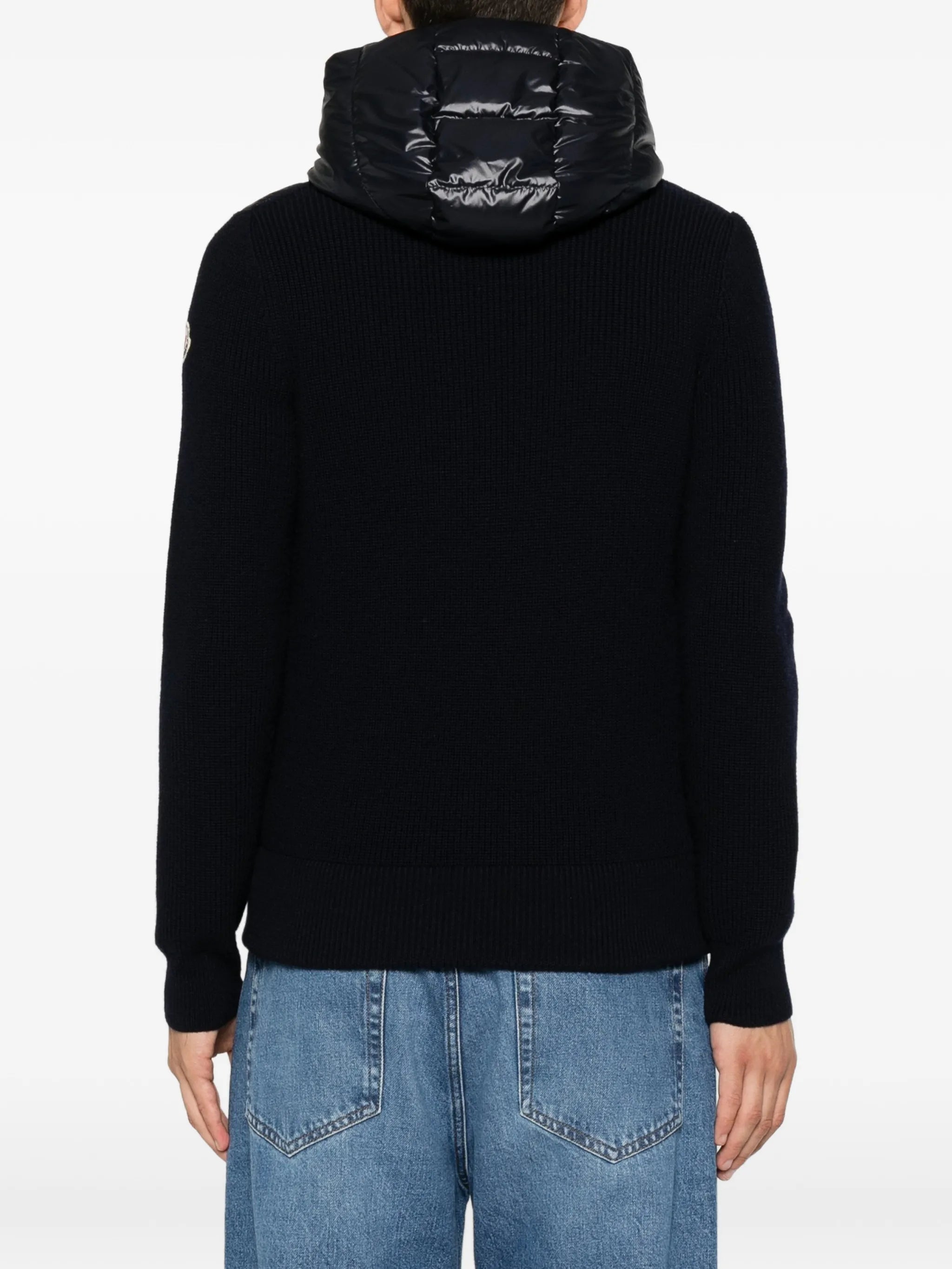 padded-detail hooded jacket