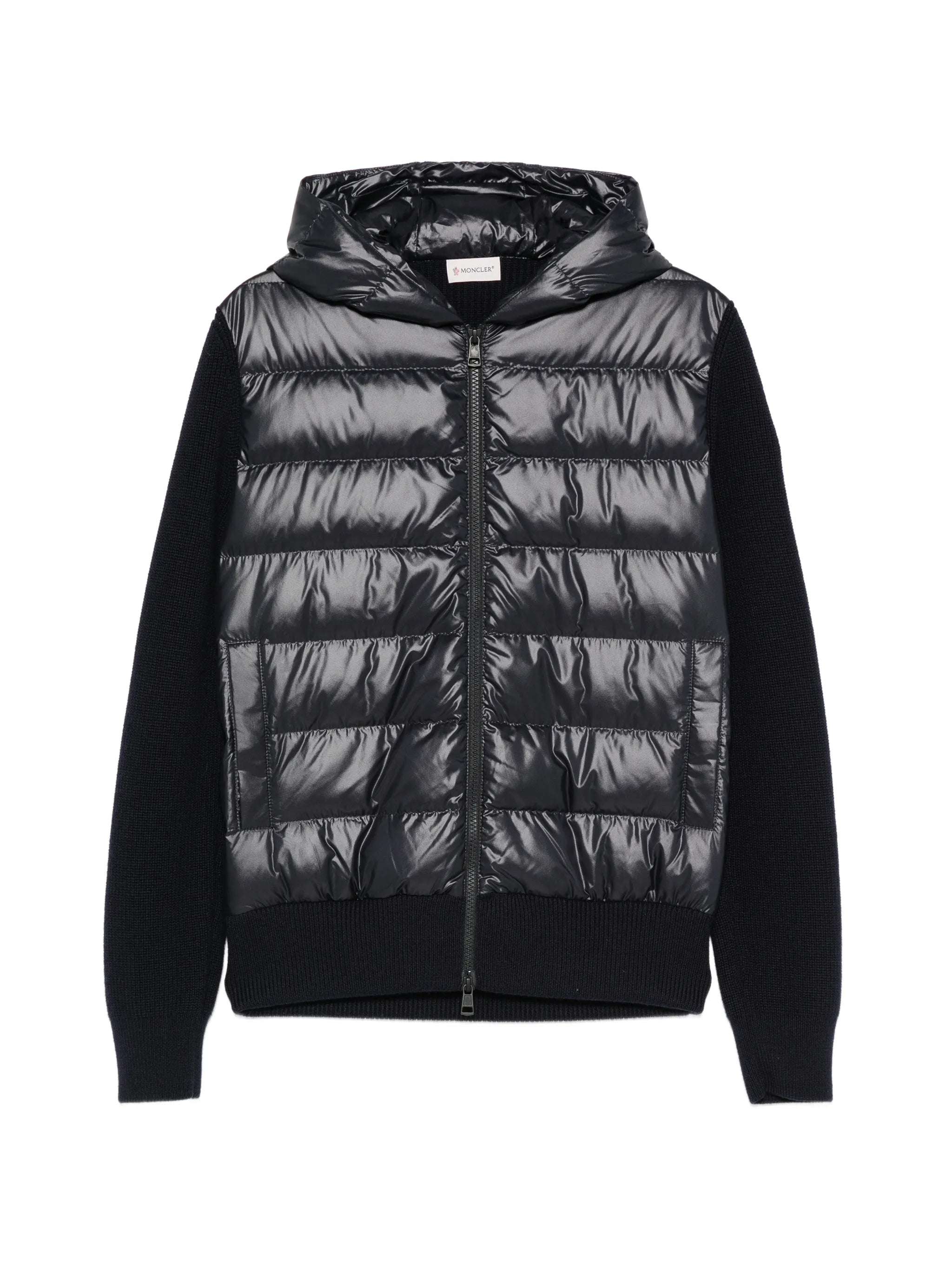 padded-detail hooded jacket